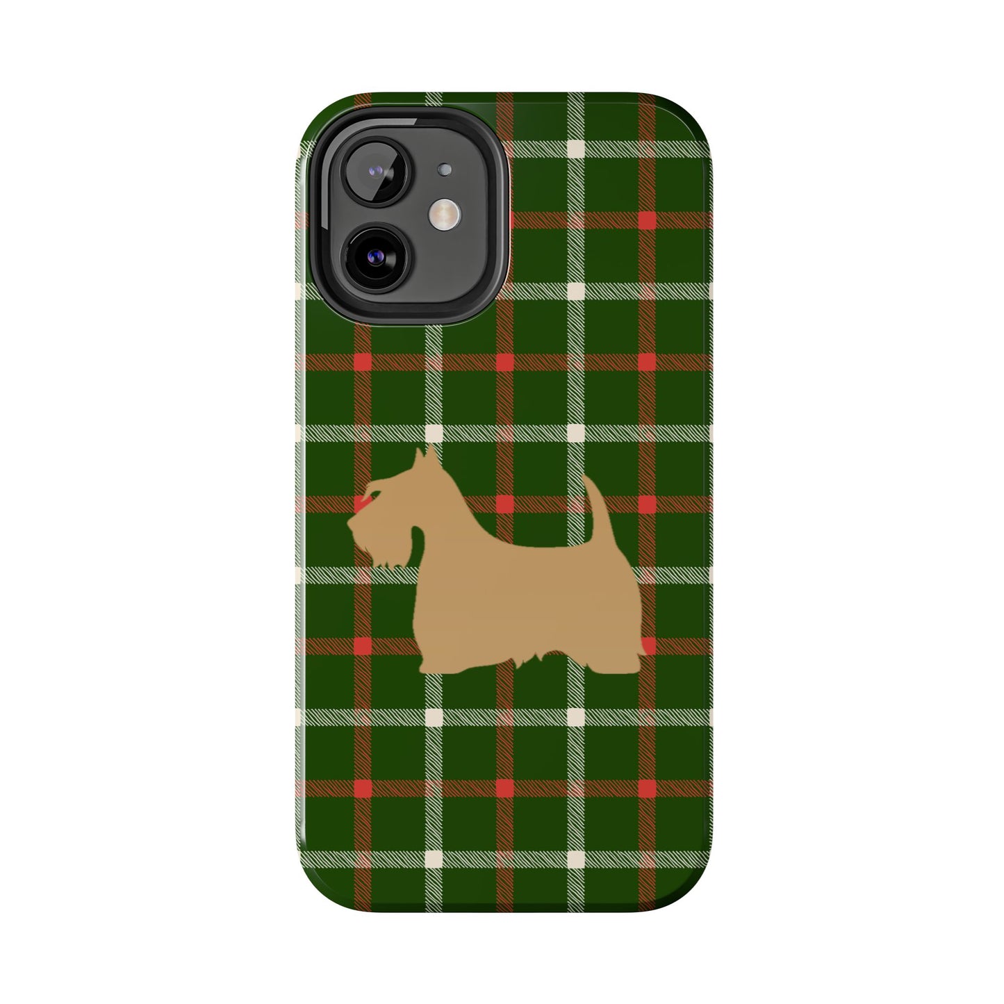 Scottish Terrier Phone Case, Tough Cases, Scottie Dog Phone Cover, Gift for Dog Lovers, Plaid Design