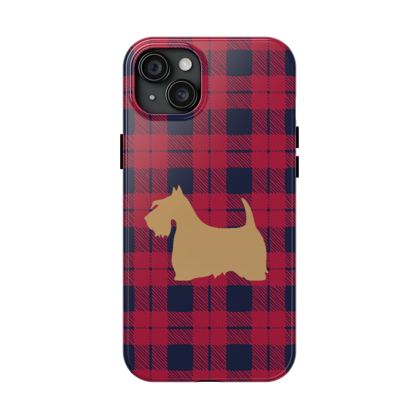 Scottish Terrier Phone Case, Tough Cases, Scottie Dog Phone Cover, Gift for Dog Lovers, Plaid Design