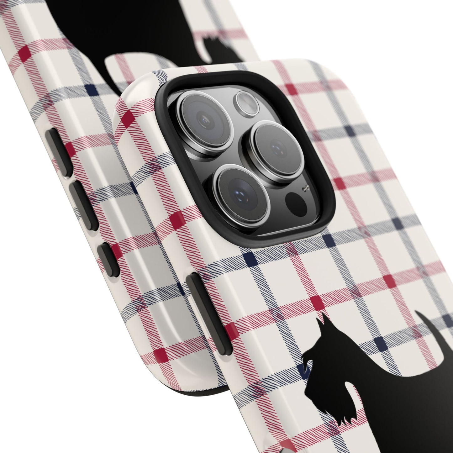 Scottish Terrier Phone Case, Tough Cases, Scottie Dog Phone Cover, Gift for Dog Lovers, Plaid Design