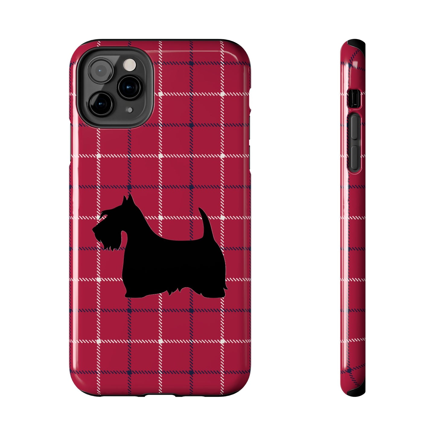 Scottish Terrier Phone Case, Tough Cases, Scottie Dog Phone Cover, Gift for Dog Lovers, Plaid Design