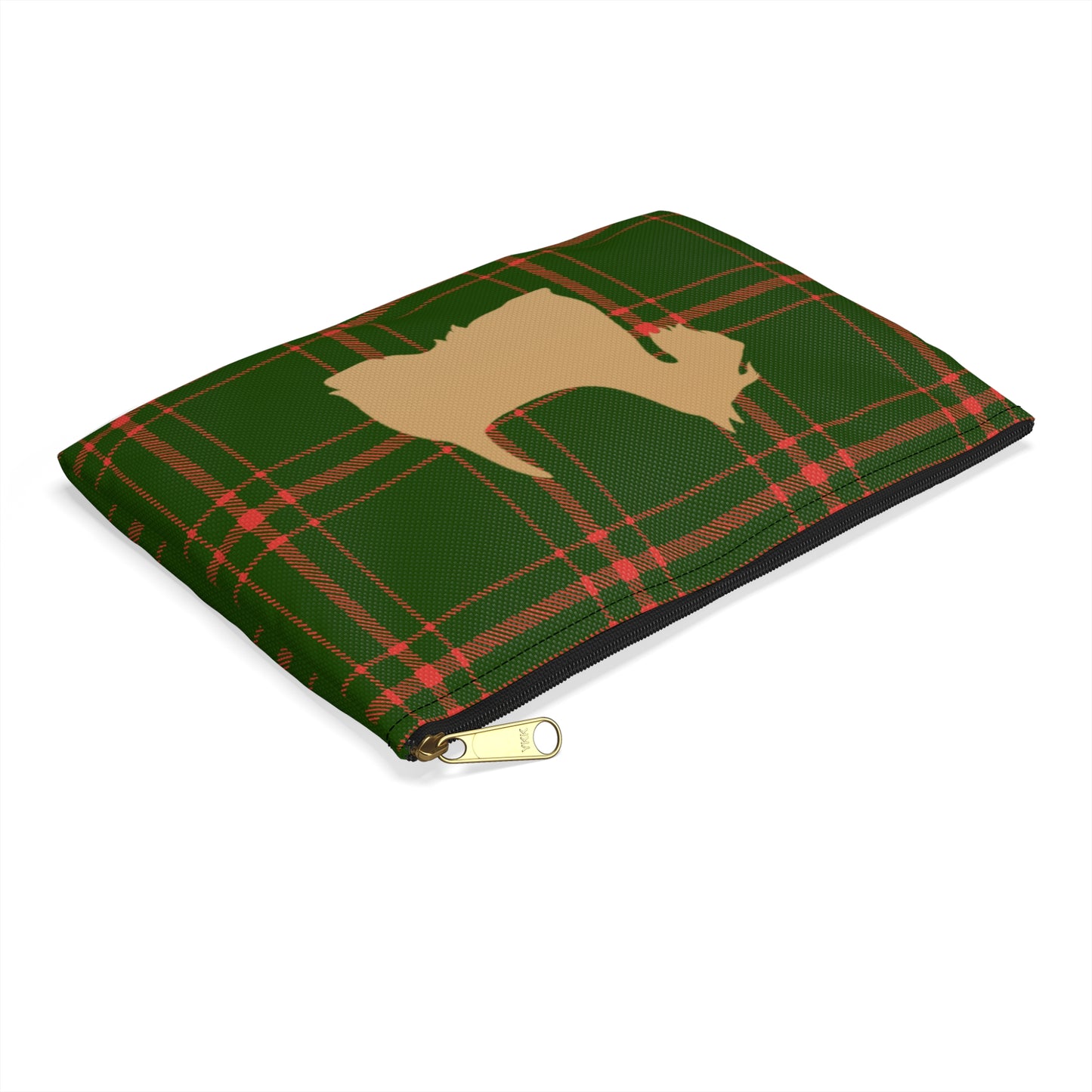 Scottish Terrier Accessory Pouch, Pet Lover Gift, Dog Travel Bag, Stylish Makeup Case, Plaid Organizer