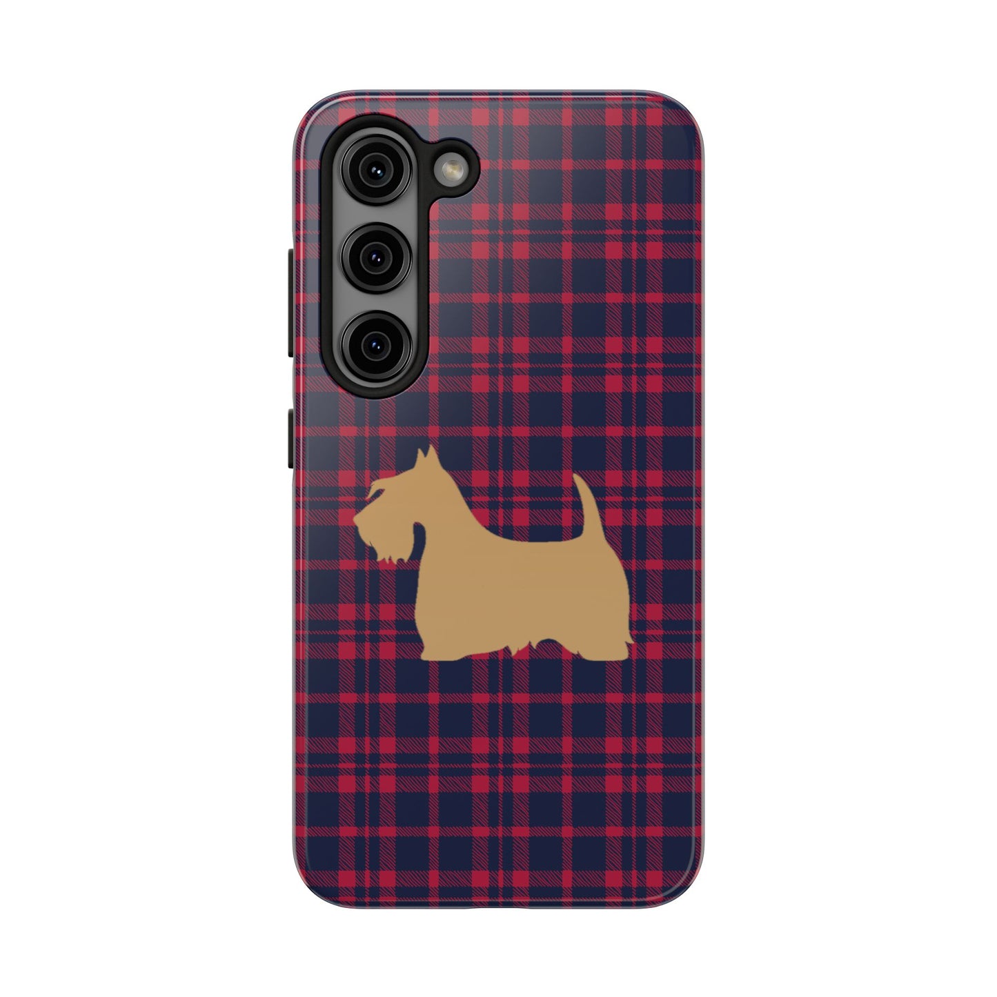 Scottish Terrier Phone Case, Tough Cases, Scottie Dog Phone Cover, Gift for Dog Lovers, Plaid Design
