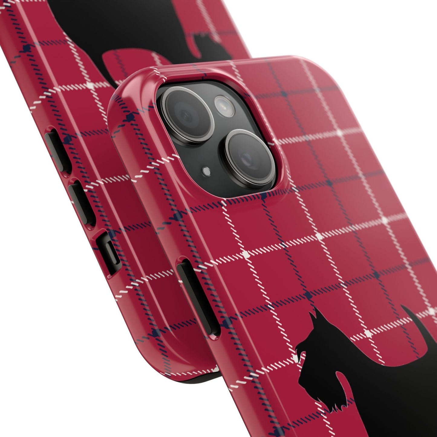 Scottish Terrier Phone Case, Tough Cases, Scottie Dog Phone Cover, Gift for Dog Lovers, Plaid Design