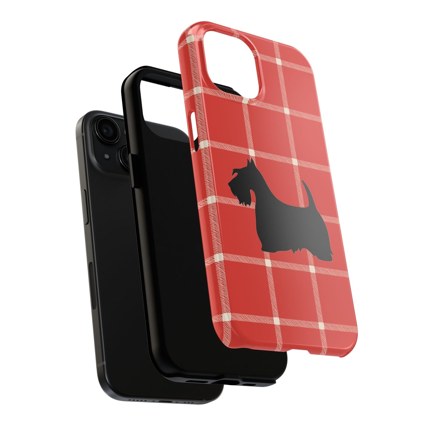 Scottish Terrier Phone Case, Tough Cases, Scottie Dog Phone Cover, Gift for Dog Lovers, Plaid Design
