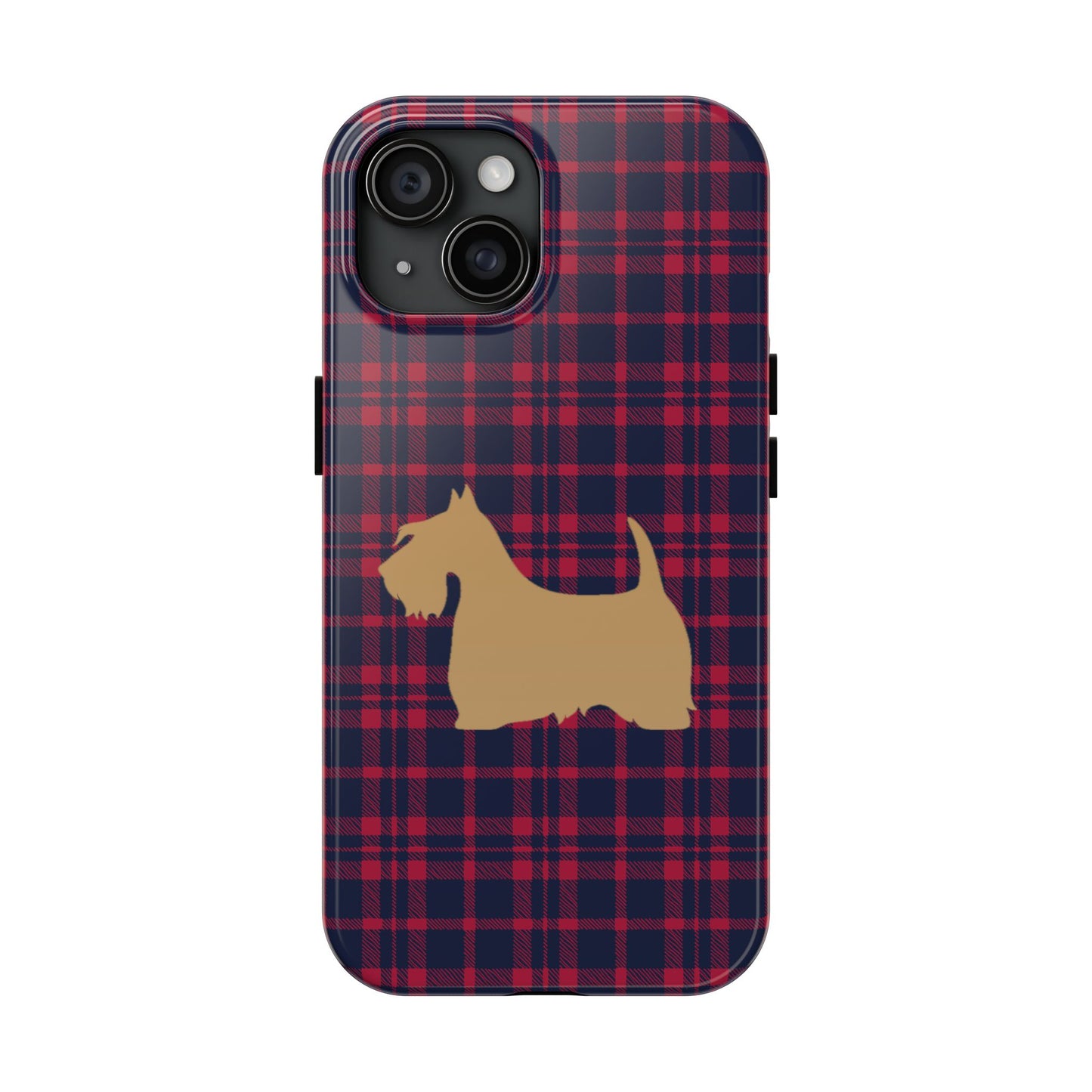 Scottish Terrier Phone Case, Tough Cases, Scottie Dog Phone Cover, Gift for Dog Lovers, Plaid Design