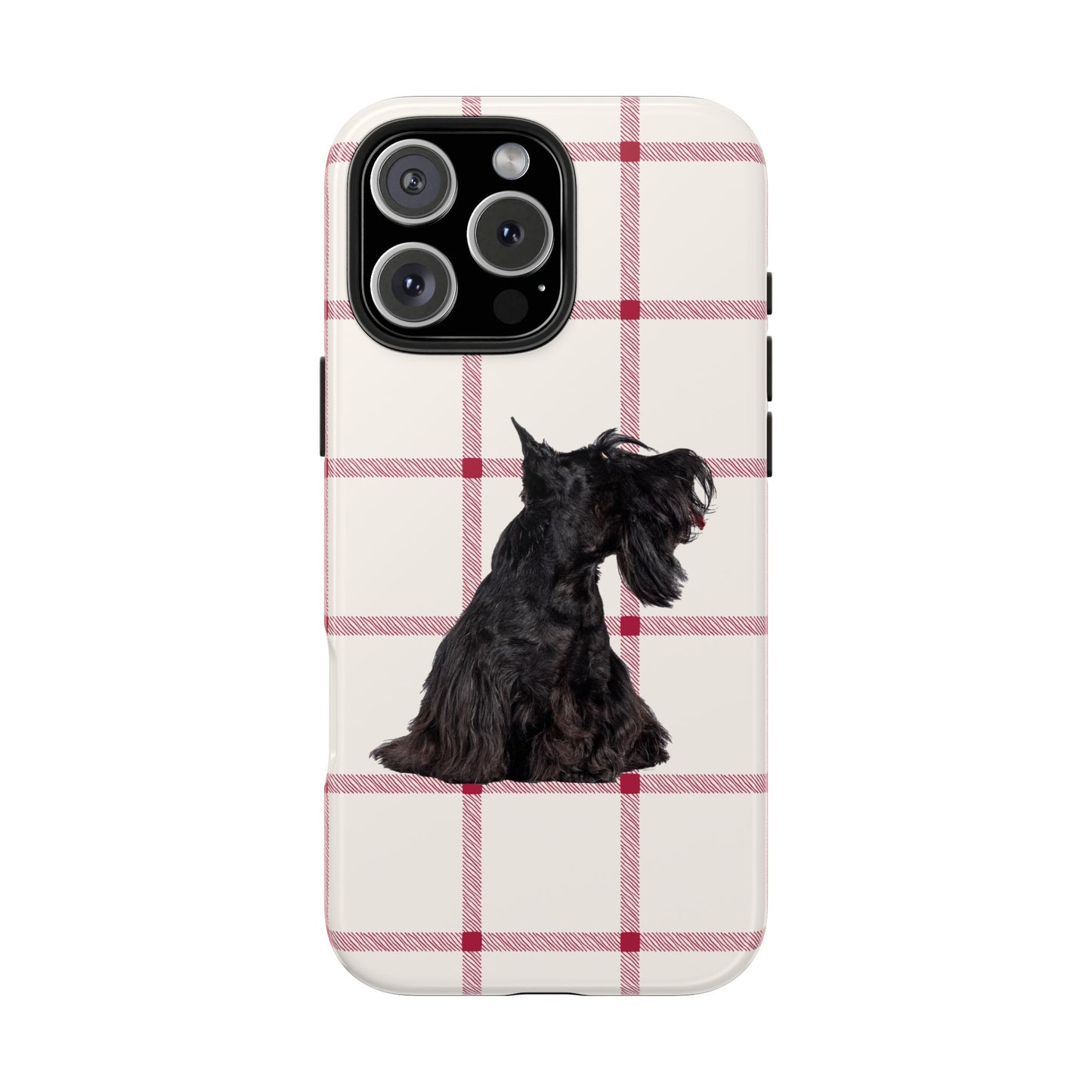 Scottish Terrier Phone Case, Tough Cases, Scottie Dog Phone Cover, Gift for Dog Lovers, Plaid Design