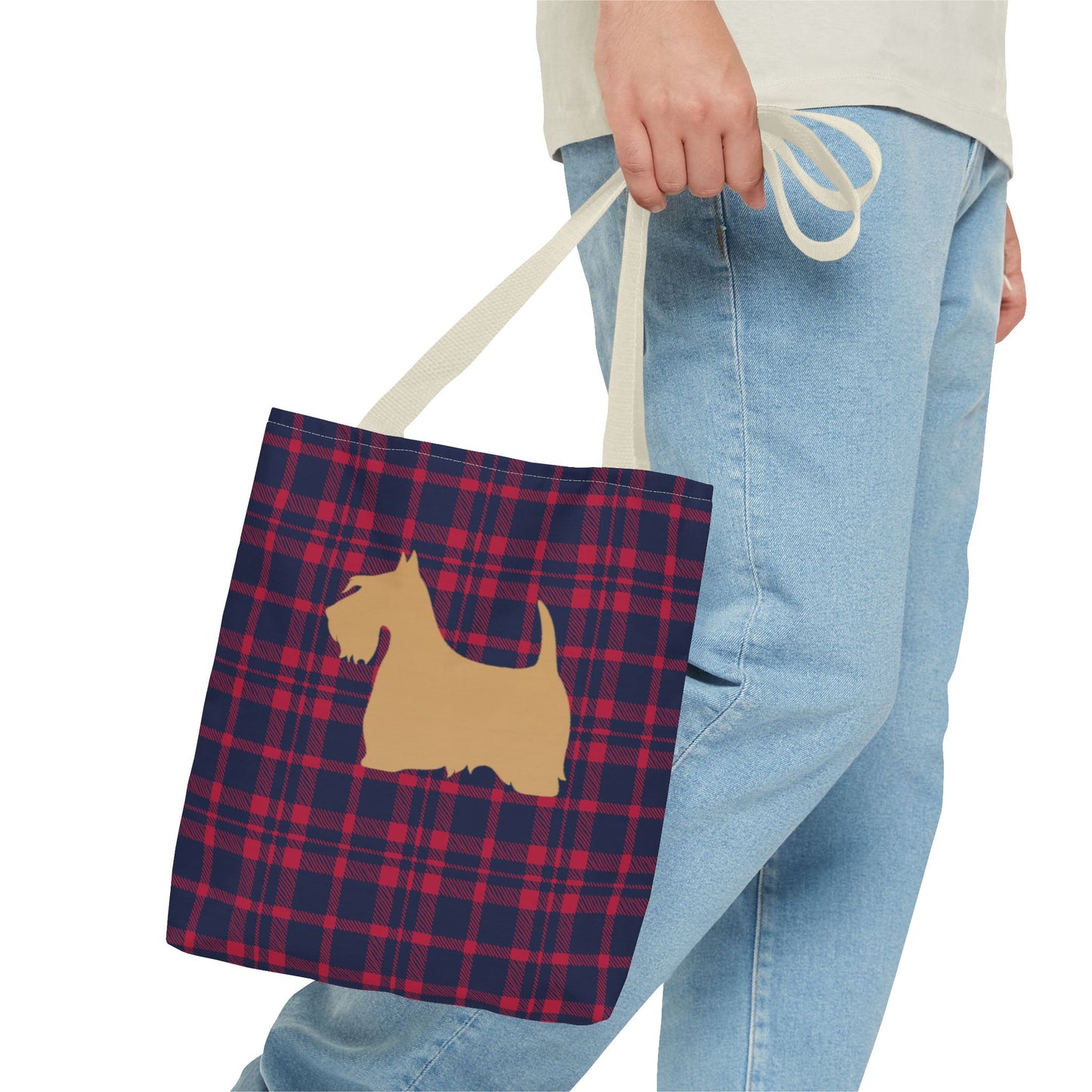 Plaid Scottish Terrier Tote Bag, Stylish Carryall for Pet Lovers, Perfect for Shopping, Beach Days, Teachers, Gifts, All-Occasion Bag