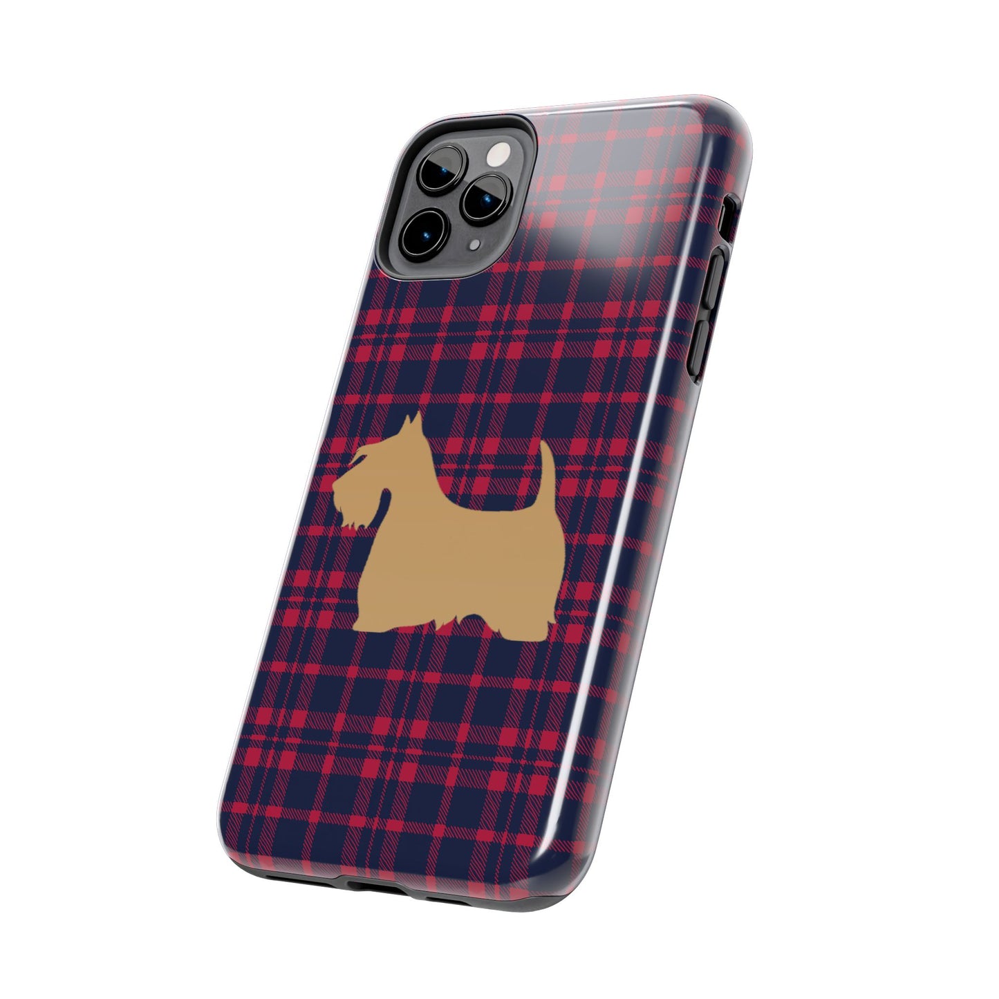 Scottish Terrier Phone Case, Tough Cases, Scottie Dog Phone Cover, Gift for Dog Lovers, Plaid Design