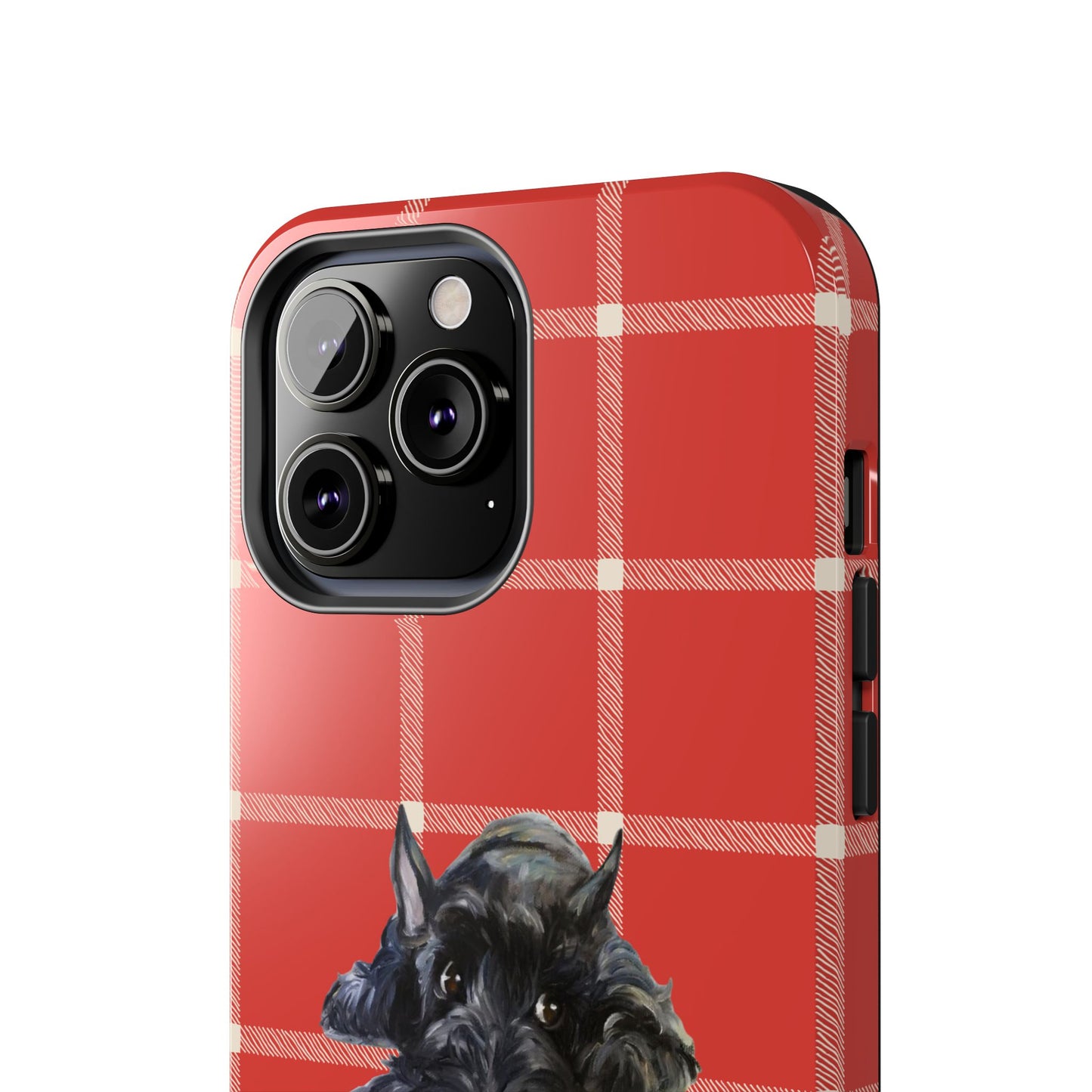 Scottish Terrier Phone Case, Tough Cases, Scottie Dog Phone Cover, Gift for Dog Lovers, Plaid Design