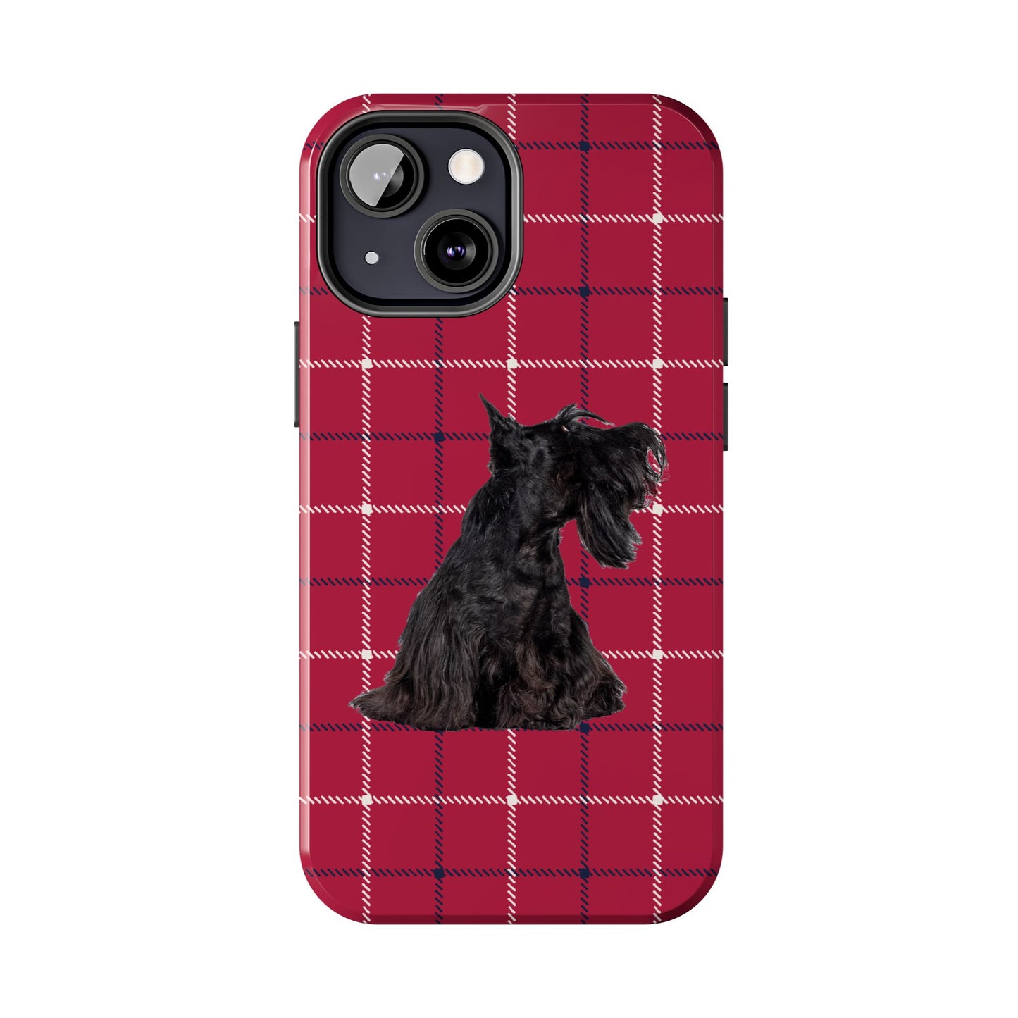 Scottish Terrier Phone Case, Tough Cases, Scottie Dog Phone Cover, Gift for Dog Lovers, Plaid Design