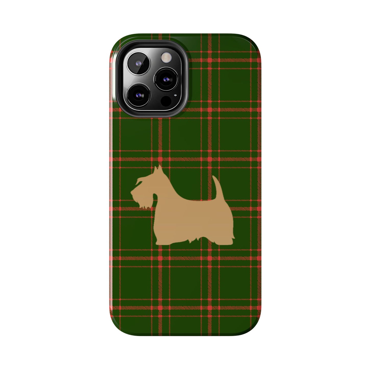 Scottish Terrier Phone Case, Tough Cases, Scottie Dog Phone Cover, Gift for Dog Lovers, Plaid Design