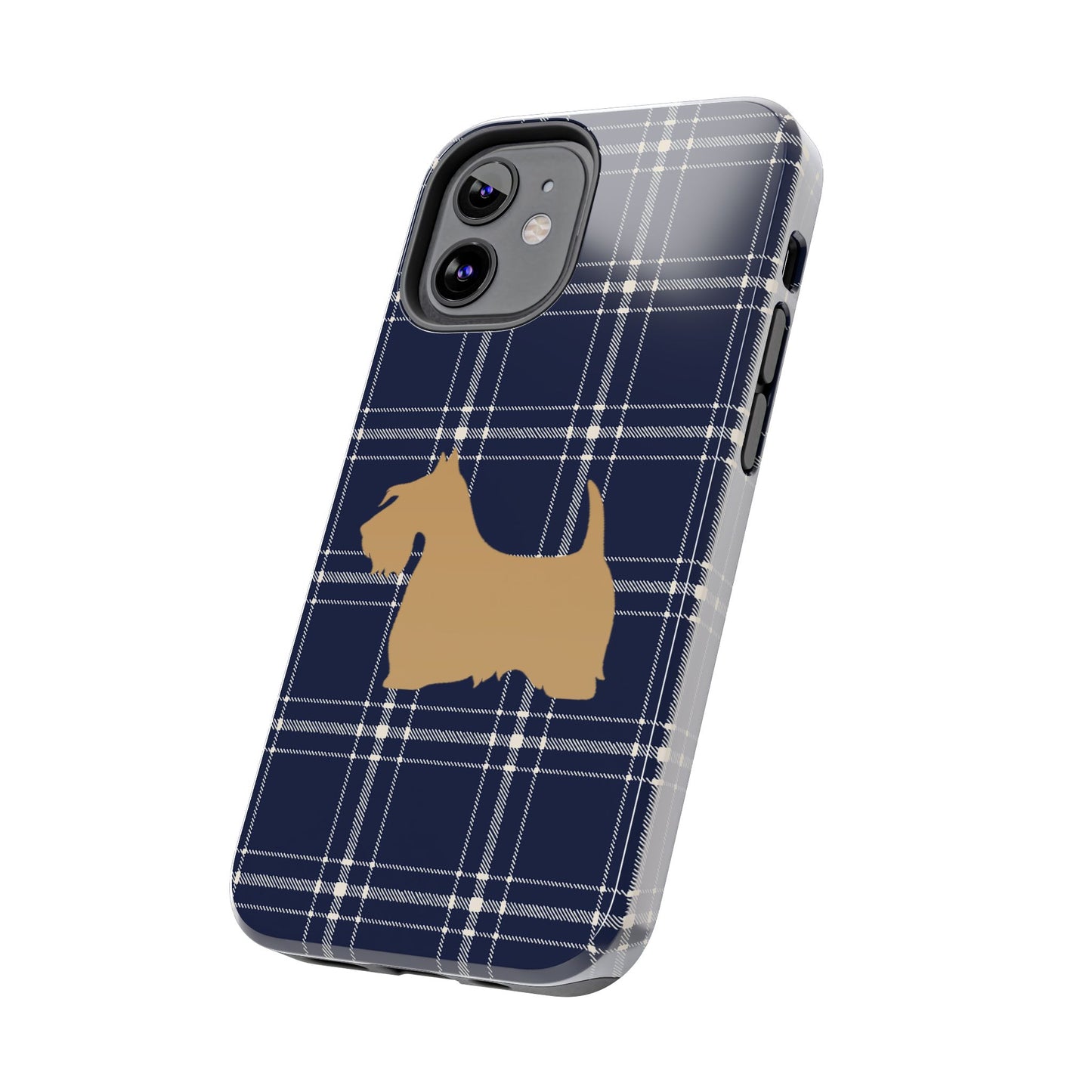 Scottish Terrier Phone Case, Tough Cases, Scottie Dog Phone Cover, Gift for Dog Lovers, Plaid Design