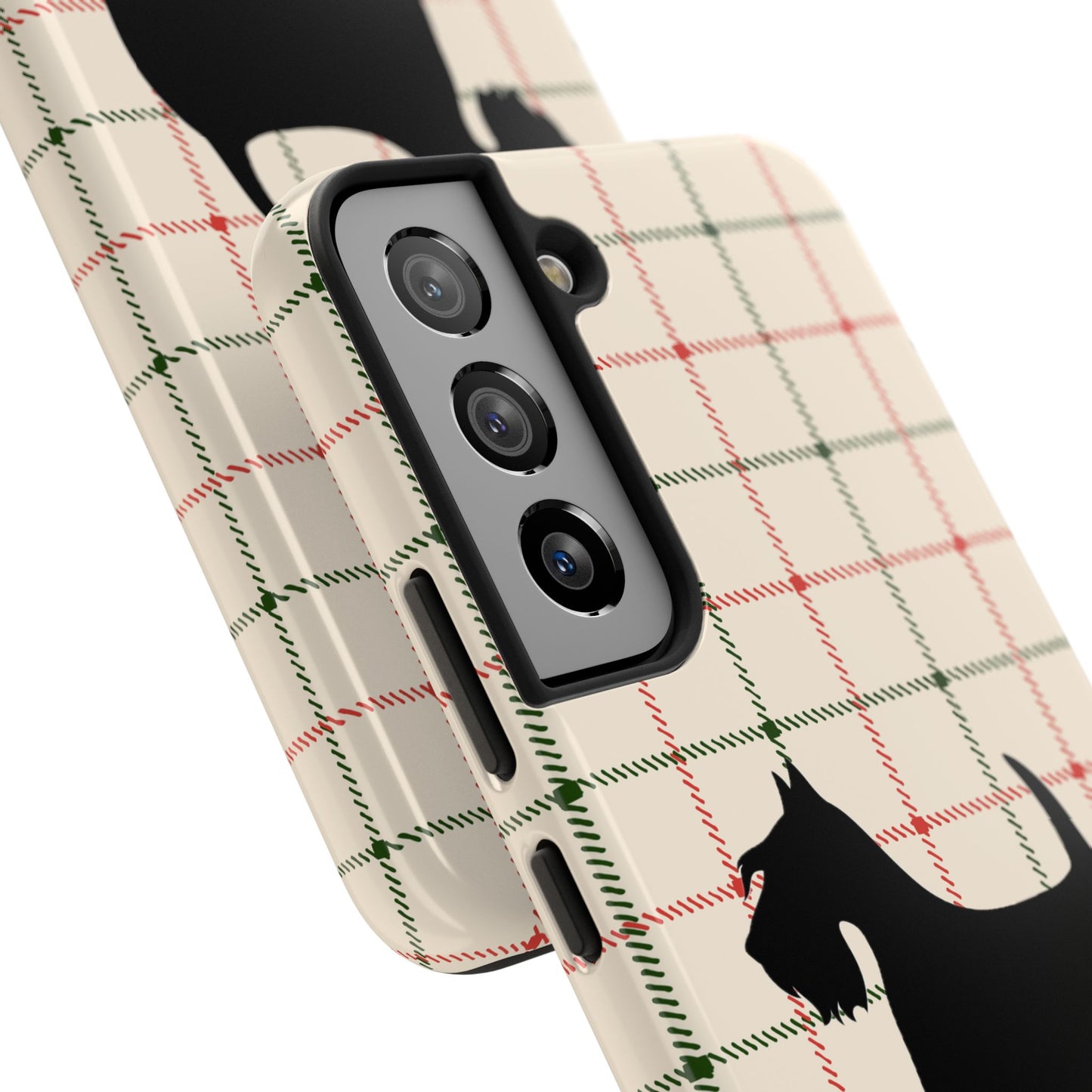 Scottish Terrier Phone Case, Tough Cases, Scottie Dog Phone Cover, Gift for Dog Lovers, Plaid Design