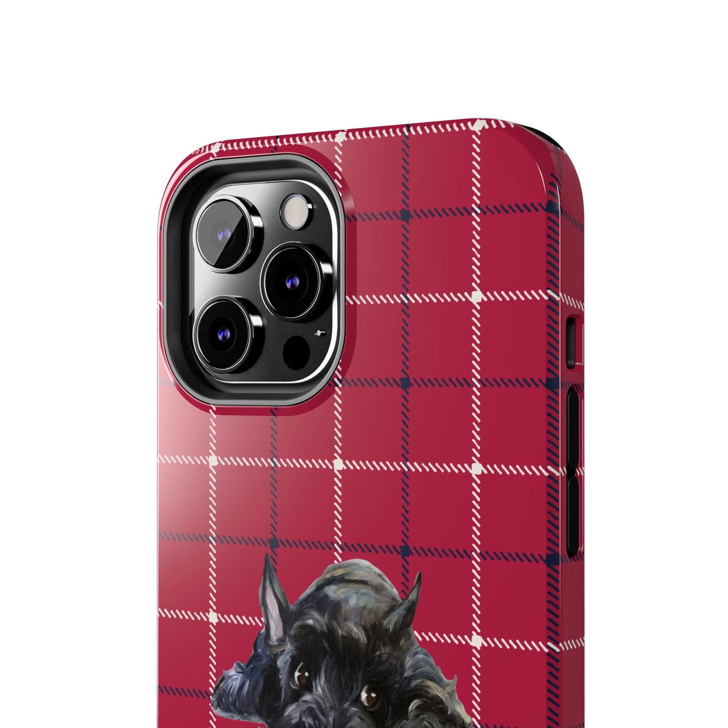 Scottish Terrier Phone Case, Tough Cases, Scottie Dog Phone Cover, Gift for Dog Lovers, Plaid Design