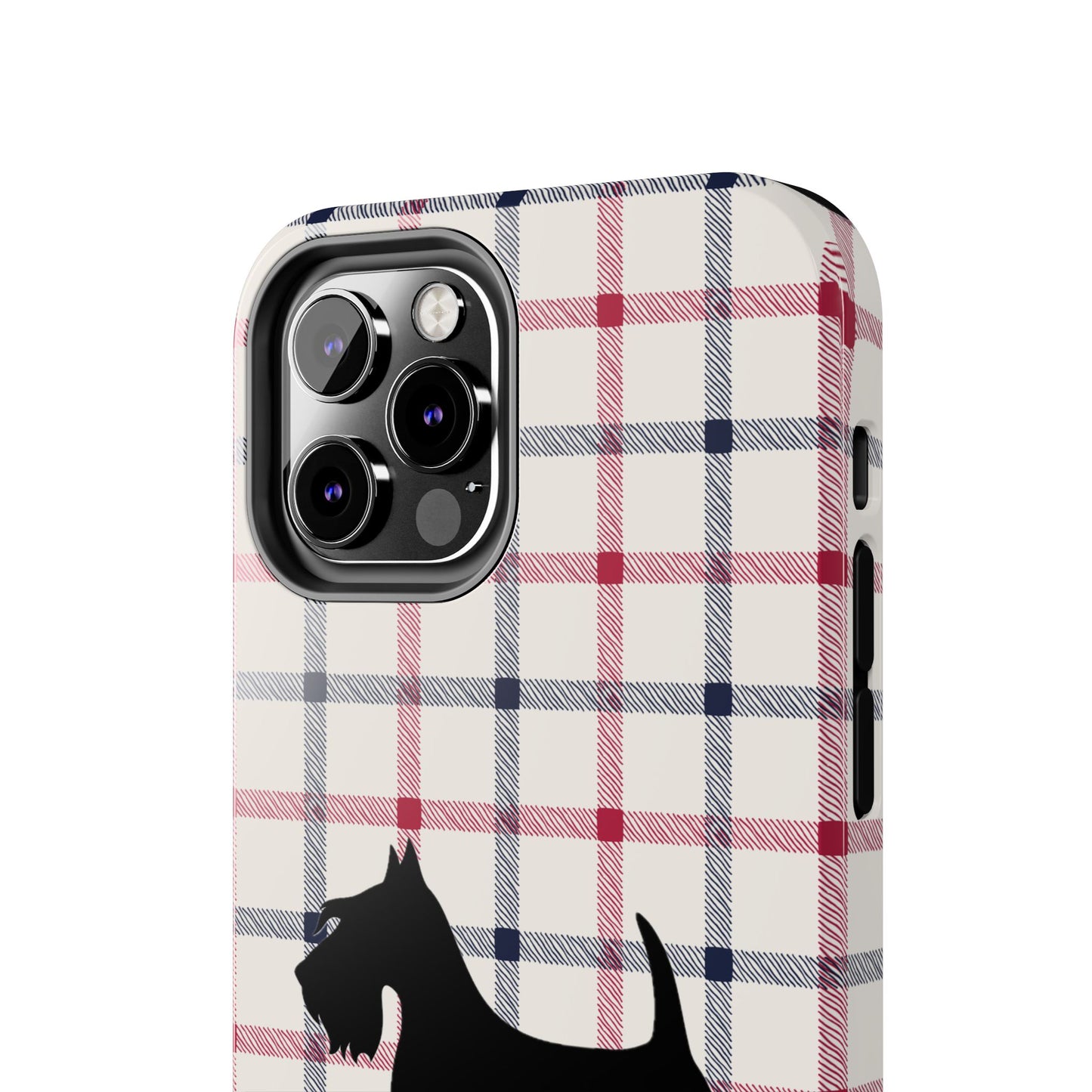Scottish Terrier Phone Case, Tough Cases, Scottie Dog Phone Cover, Gift for Dog Lovers, Plaid Design