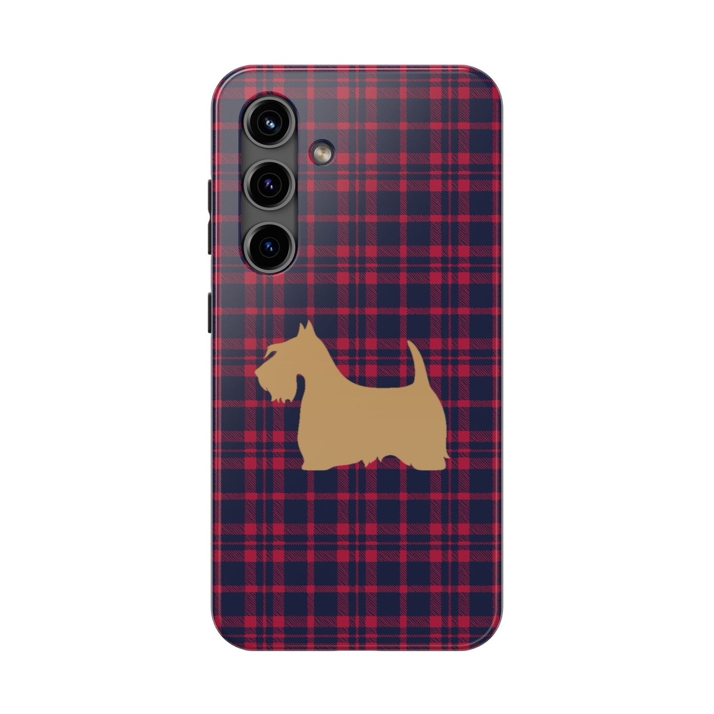 Scottish Terrier Phone Case, Tough Cases, Scottie Dog Phone Cover, Gift for Dog Lovers, Plaid Design