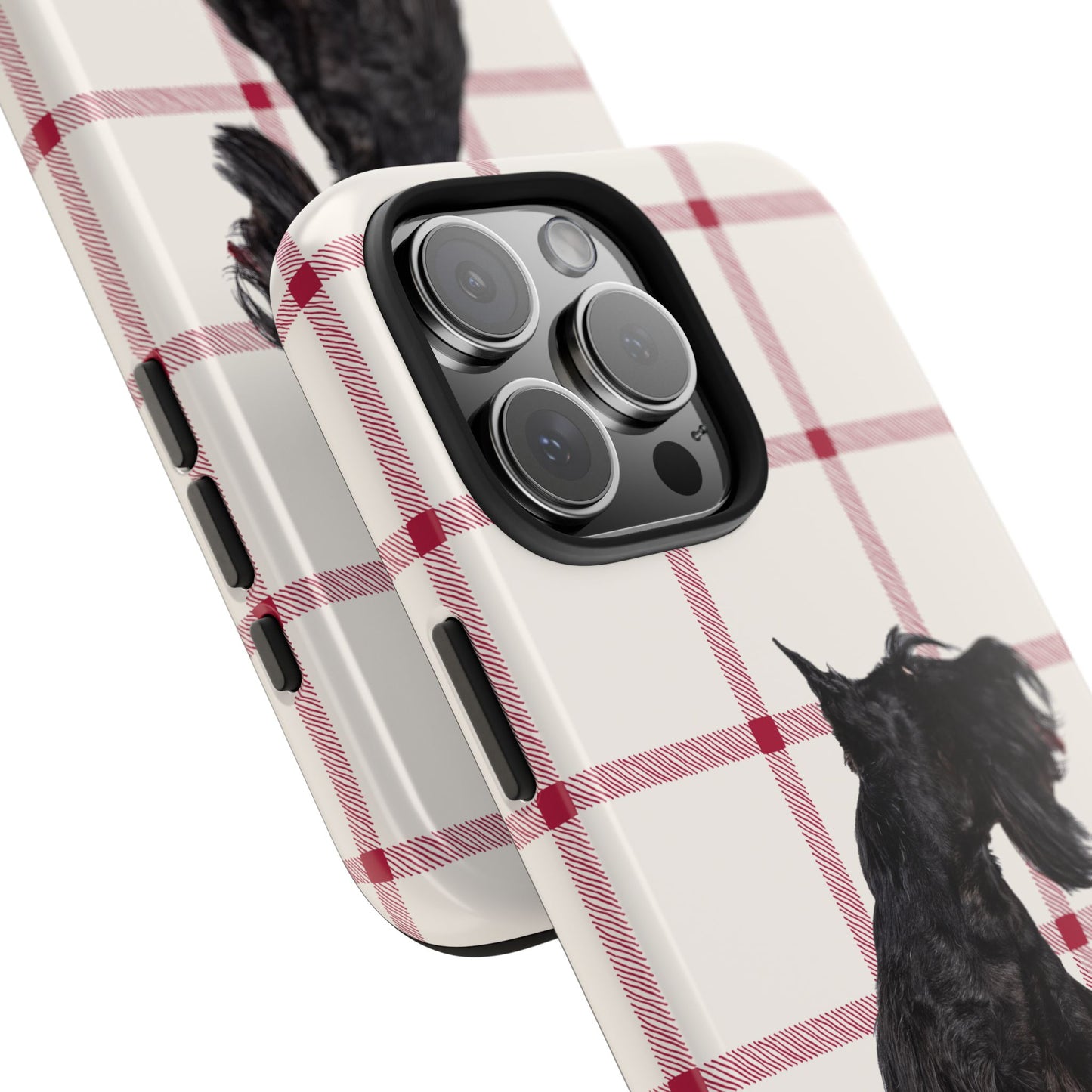 Scottish Terrier Phone Case, Tough Cases, Scottie Dog Phone Cover, Gift for Dog Lovers, Plaid Design