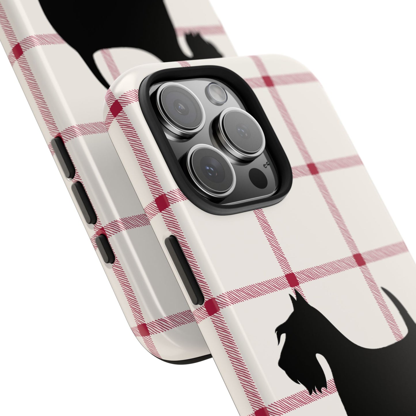 Scottish Terrier Phone Case, Tough Cases, Scottie Dog Phone Cover, Gift for Dog Lovers, Plaid Design