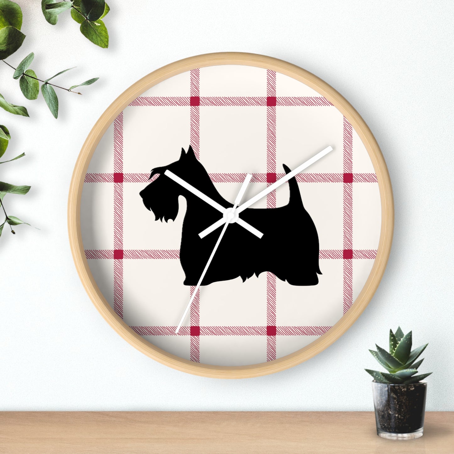 Scottish Terrier Wall Clock, Pet Lover Gift, Home Decor, Office Decor, Scottish Terrier Decor, Unique Wall Timepiece