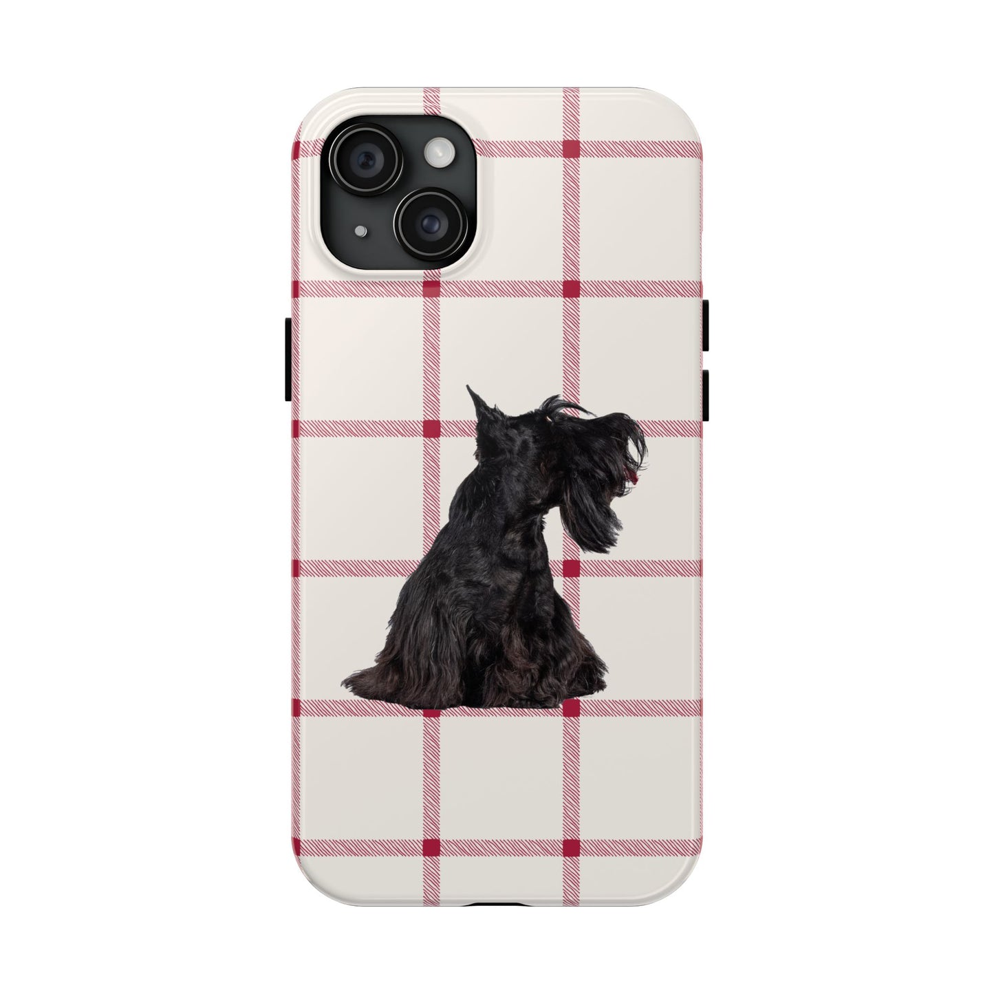 Scottish Terrier Phone Case, Tough Cases, Scottie Dog Phone Cover, Gift for Dog Lovers, Plaid Design