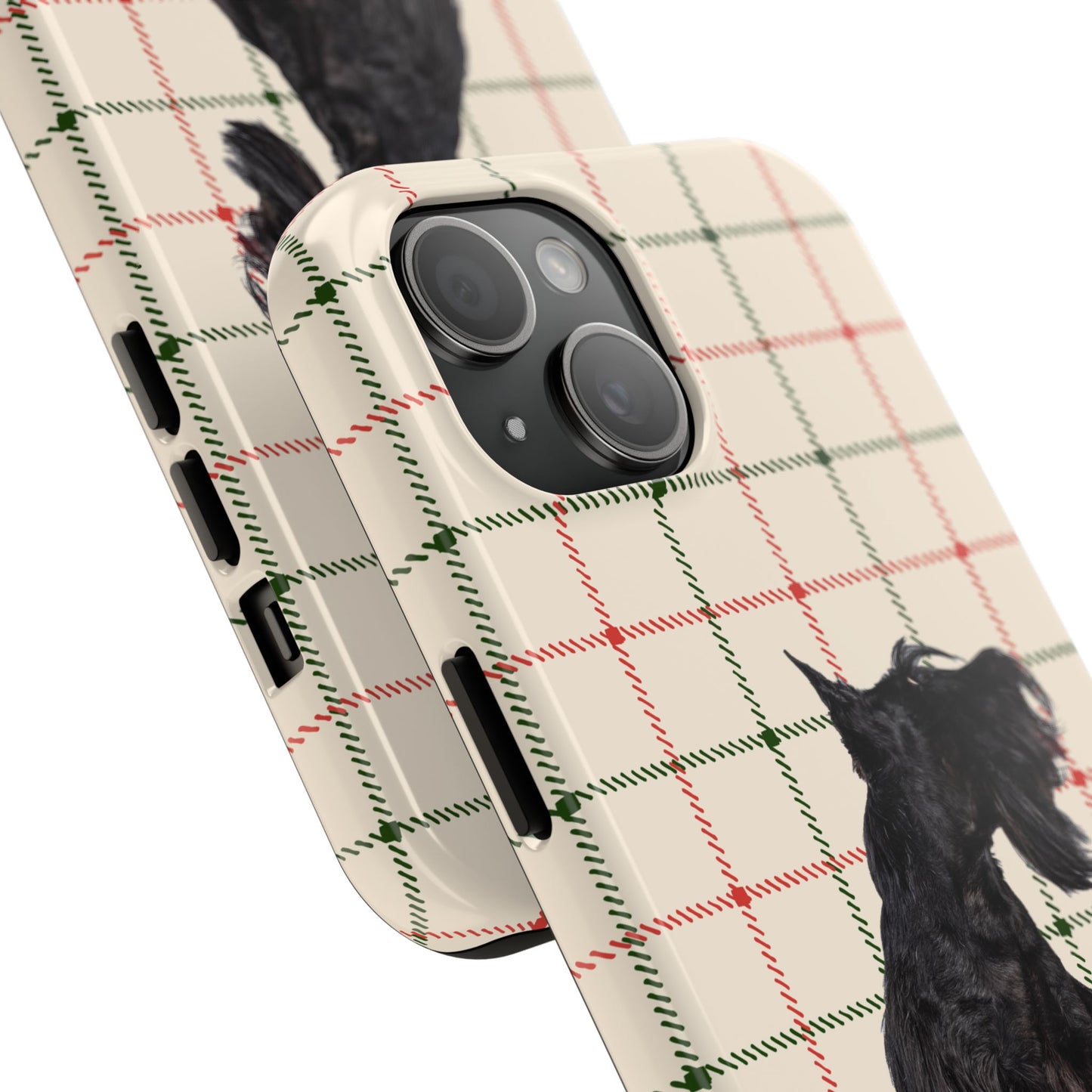 Scottish Terrier Phone Case, Tough Cases, Scottie Dog Phone Cover, Gift for Dog Lovers, Plaid Design