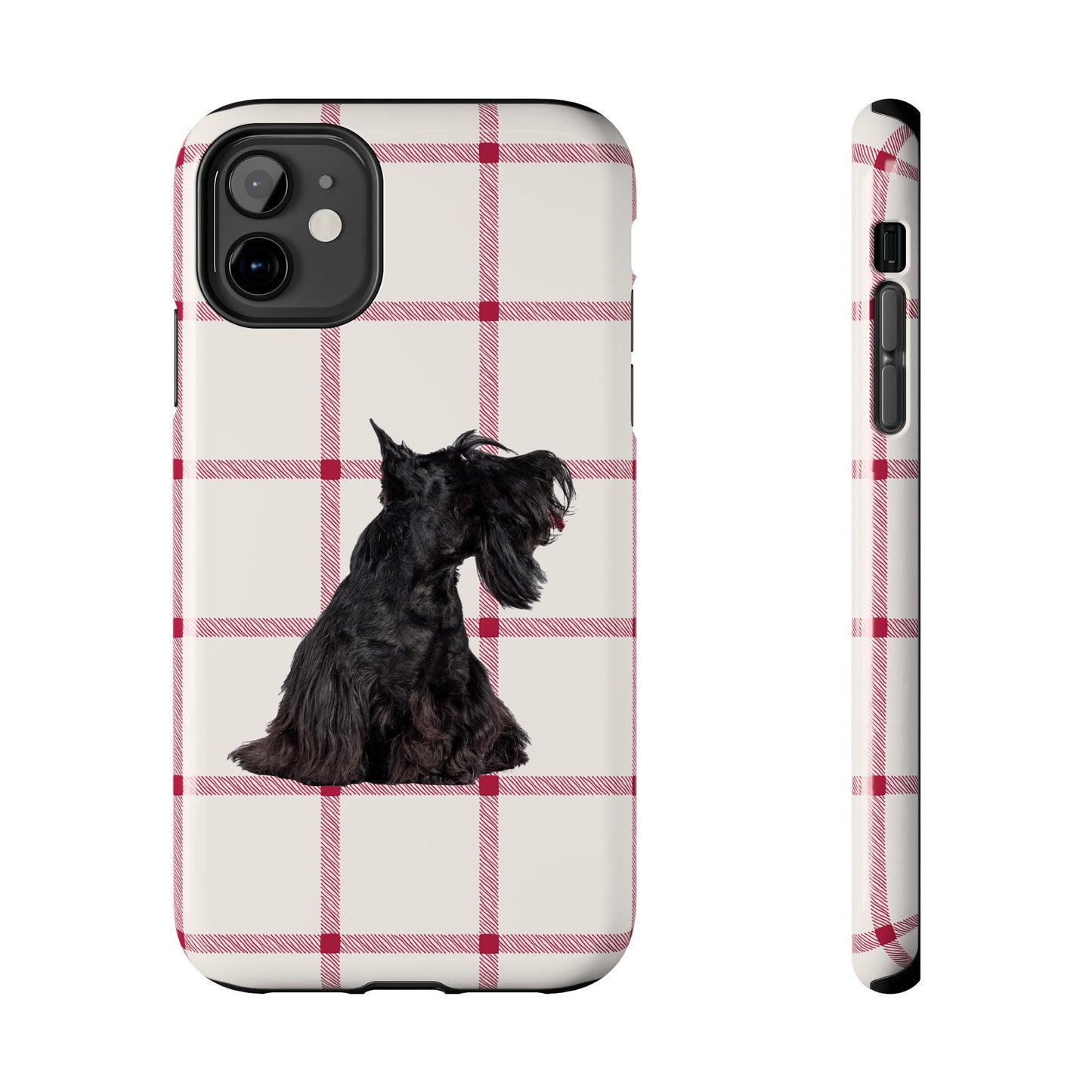 Scottish Terrier Phone Case, Tough Cases, Scottie Dog Phone Cover, Gift for Dog Lovers, Plaid Design