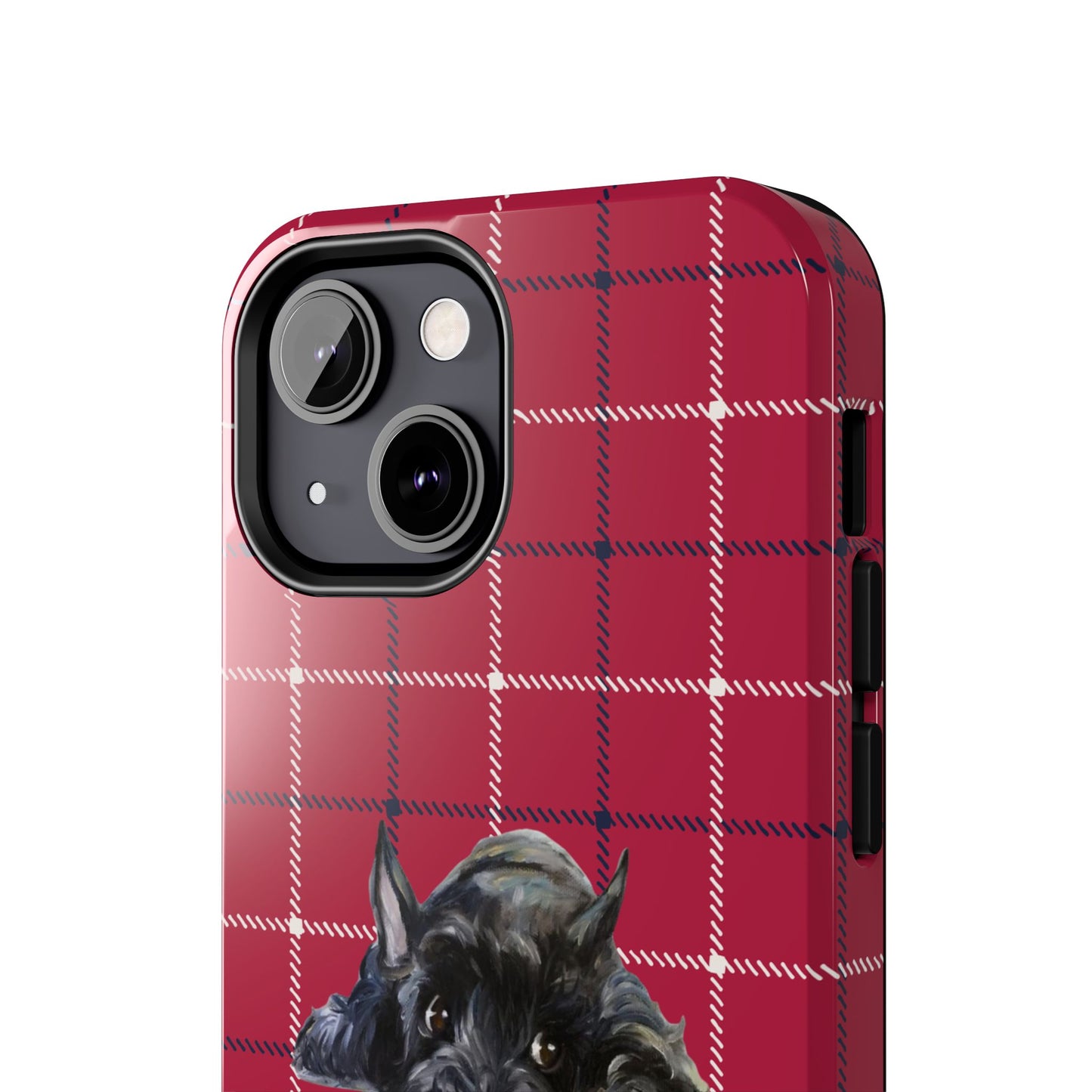 Scottish Terrier Phone Case, Tough Cases, Scottie Dog Phone Cover, Gift for Dog Lovers, Plaid Design