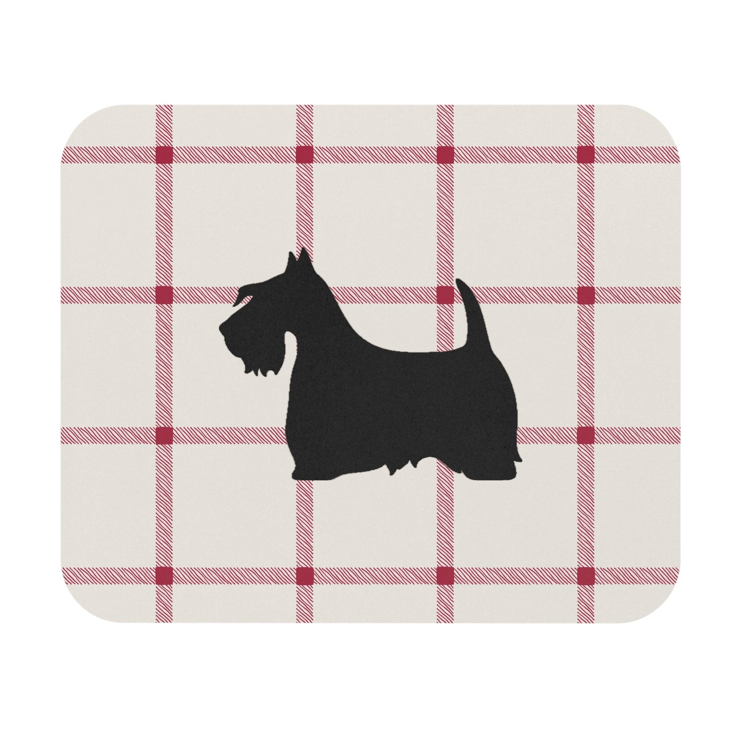 Scottish Terrier Plaid Dog Mouse Pad | Cute Dog Lover Gift | Office Decor | Stationery | Pet Themed Home Office Accessories | Animal Lover Merchandise
