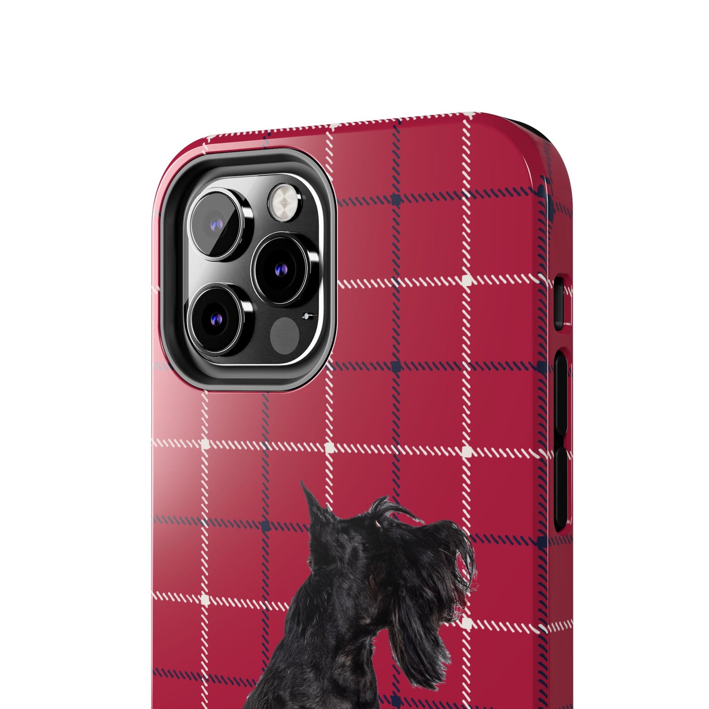Scottish Terrier Phone Case, Tough Cases, Scottie Dog Phone Cover, Gift for Dog Lovers, Plaid Design
