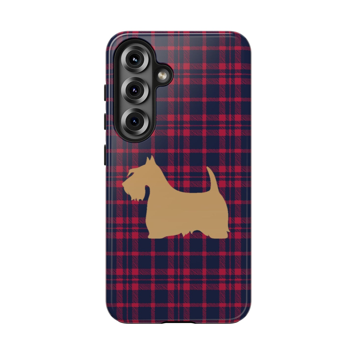 Scottish Terrier Phone Case, Tough Cases, Scottie Dog Phone Cover, Gift for Dog Lovers, Plaid Design