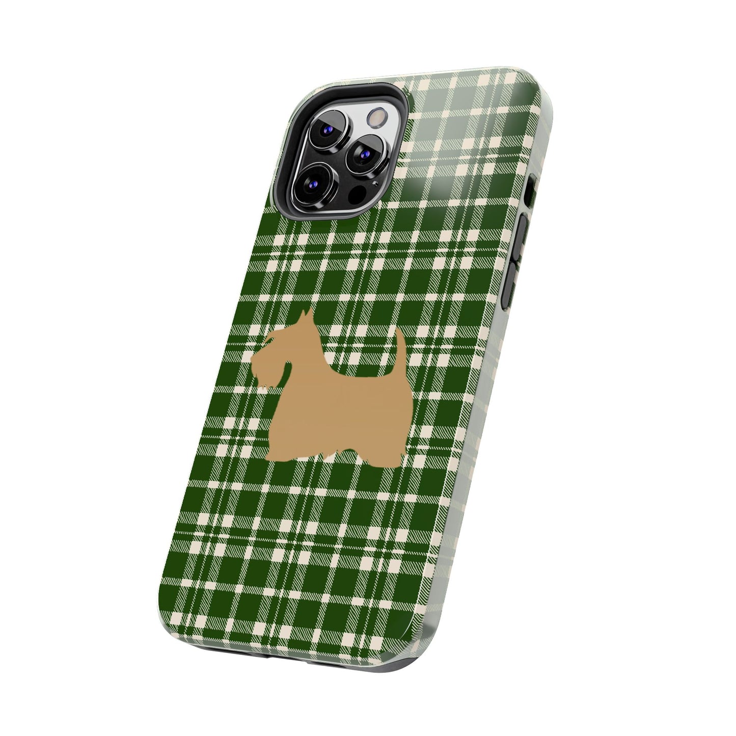 Scottish Terrier Phone Case, Tough Cases, Scottie Dog Phone Cover, Gift for Dog Lovers, Plaid Design