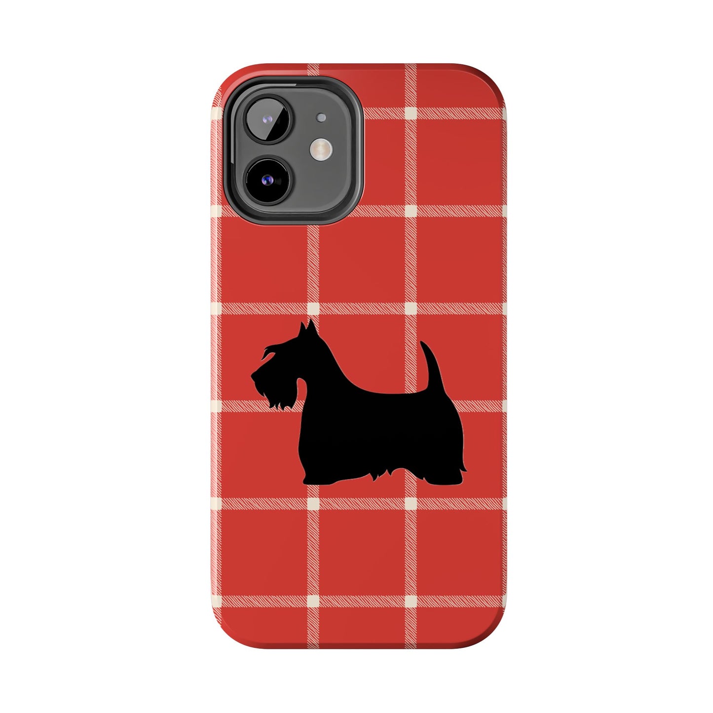 Scottish Terrier Phone Case, Tough Cases, Scottie Dog Phone Cover, Gift for Dog Lovers, Plaid Design