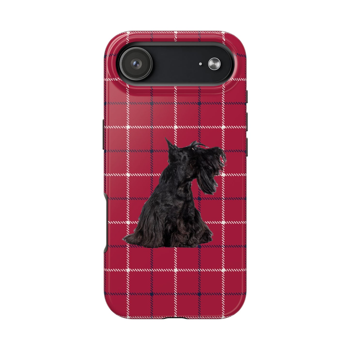 Scottish Terrier Phone Case, Tough Cases, Scottie Dog Phone Cover, Gift for Dog Lovers, Plaid Design