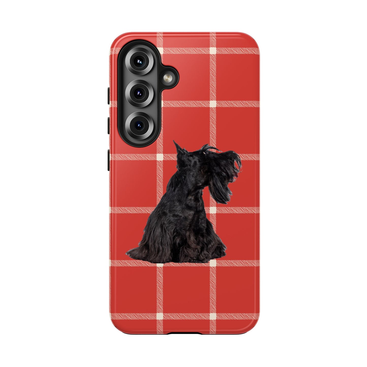 Scottish Terrier Phone Case, Tough Cases, Scottie Dog Phone Cover, Gift for Dog Lovers, Plaid Design