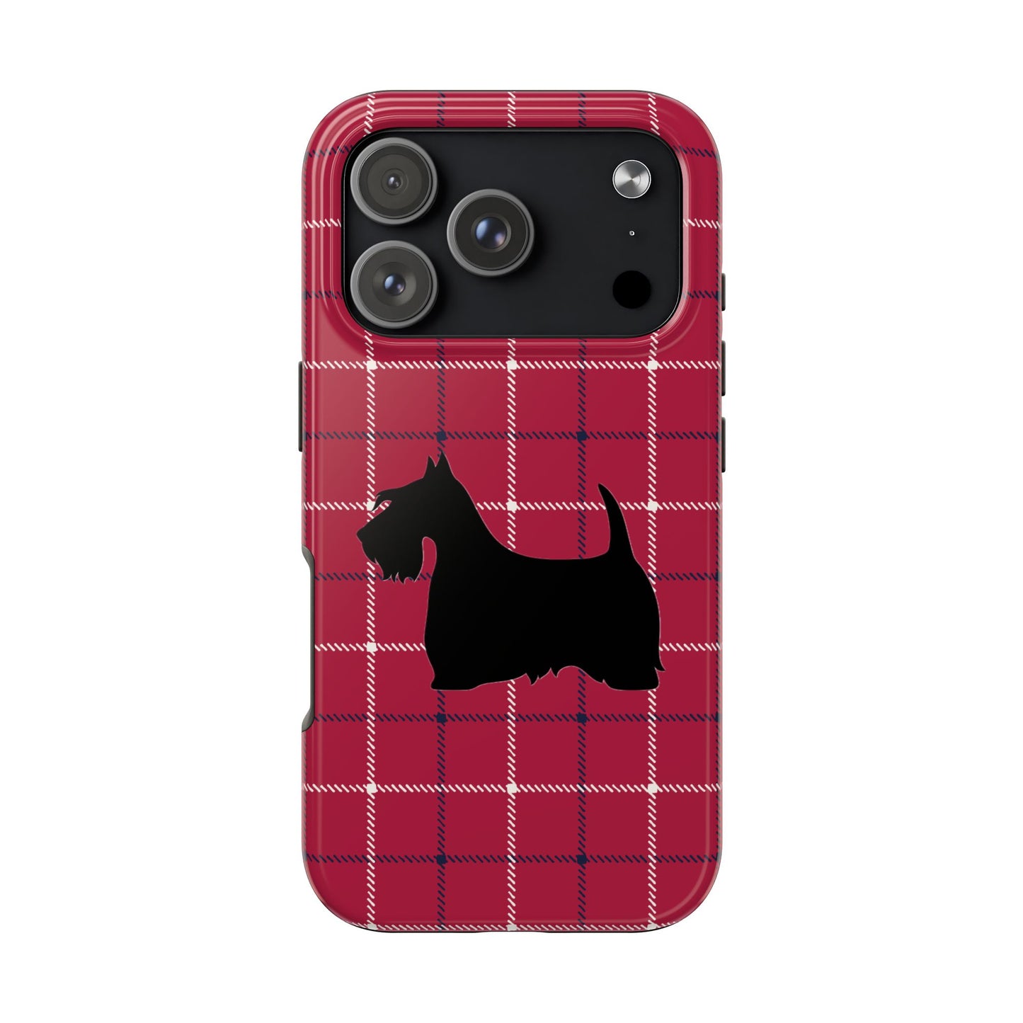 Scottish Terrier Phone Case, Tough Cases, Scottie Dog Phone Cover, Gift for Dog Lovers, Plaid Design