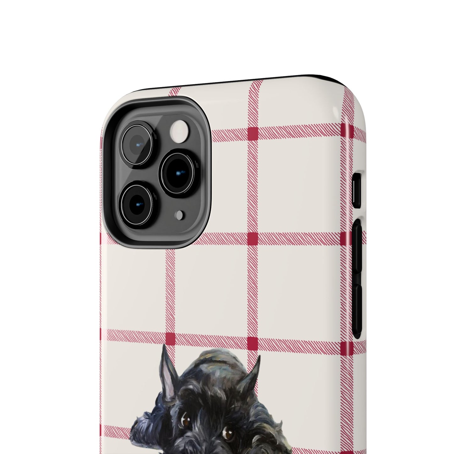 Scottish Terrier Phone Case, Tough Cases, Scottie Dog Phone Cover, Gift for Dog Lovers, Plaid Design