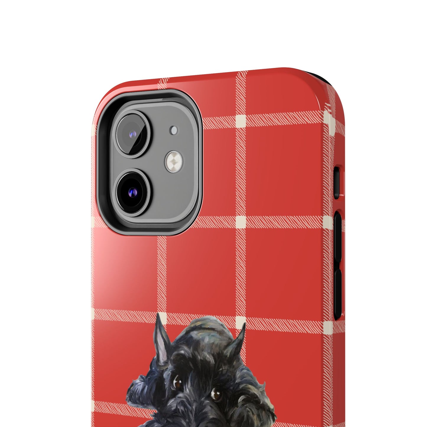 Scottish Terrier Phone Case, Tough Cases, Scottie Dog Phone Cover, Gift for Dog Lovers, Plaid Design