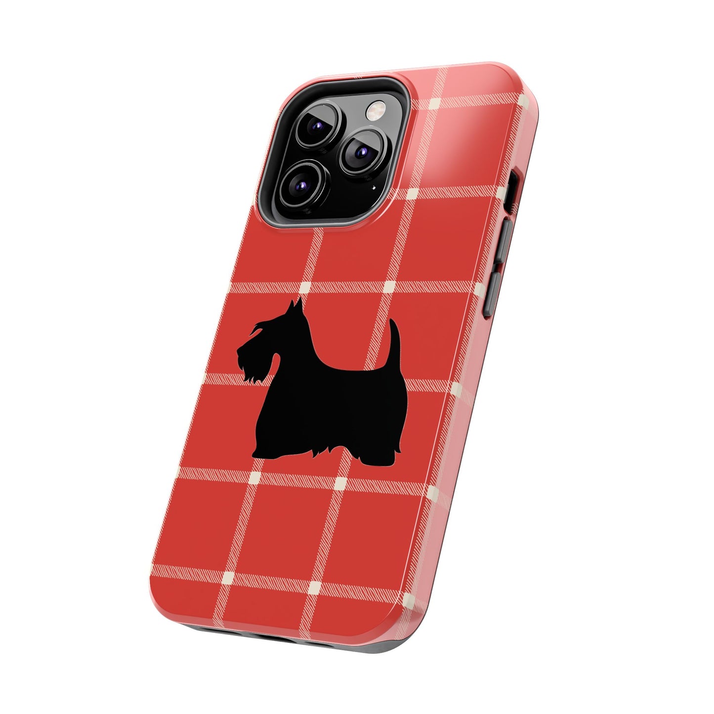 Scottish Terrier Phone Case, Tough Cases, Scottie Dog Phone Cover, Gift for Dog Lovers, Plaid Design