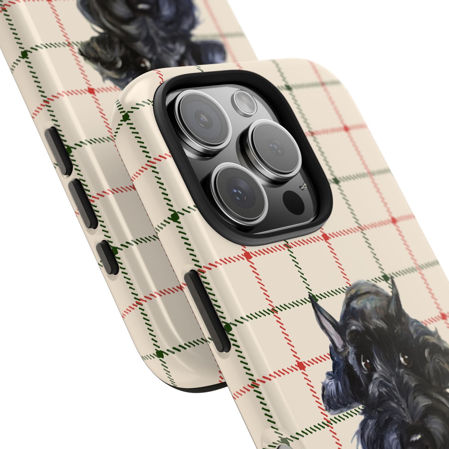 Scottish Terrier Phone Case, Tough Cases, Scottie Dog Phone Cover, Gift for Dog Lovers, Plaid Design