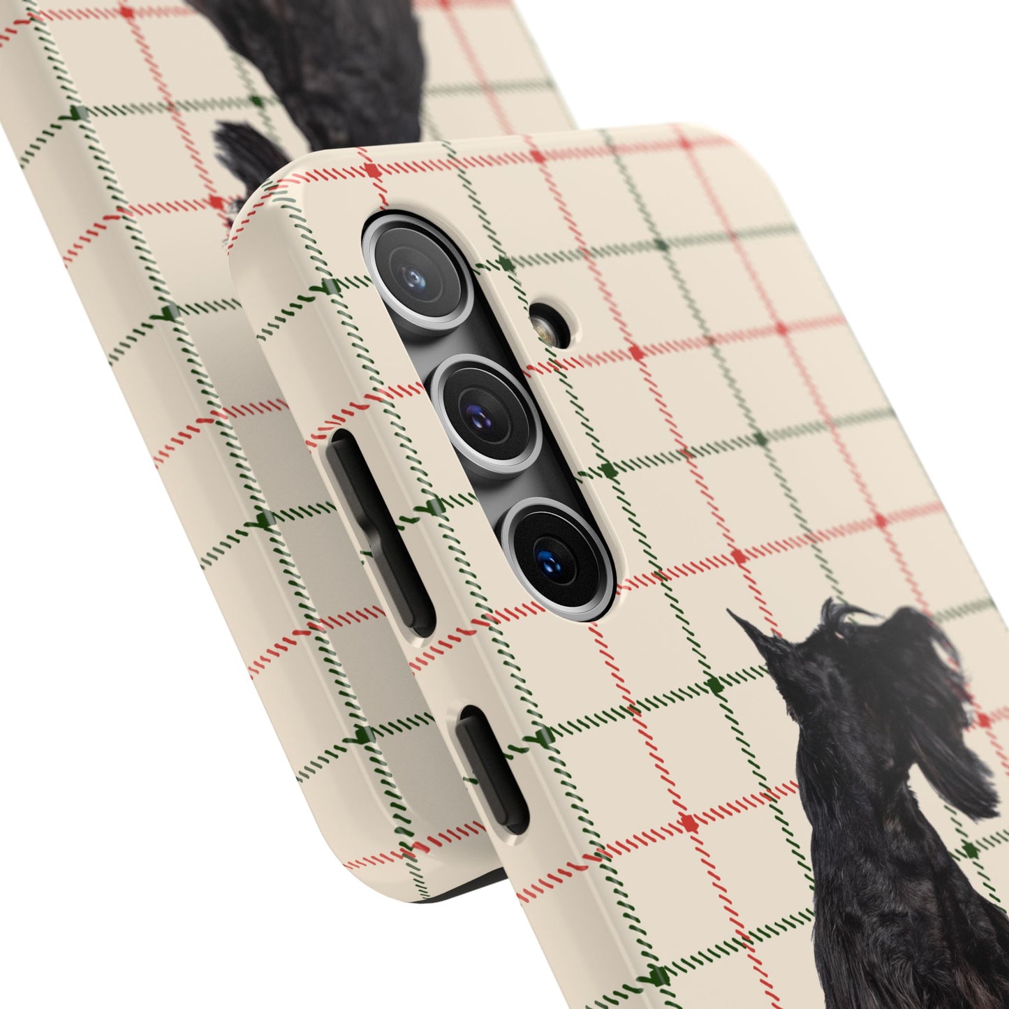 Scottish Terrier Phone Case, Tough Cases, Scottie Dog Phone Cover, Gift for Dog Lovers, Plaid Design