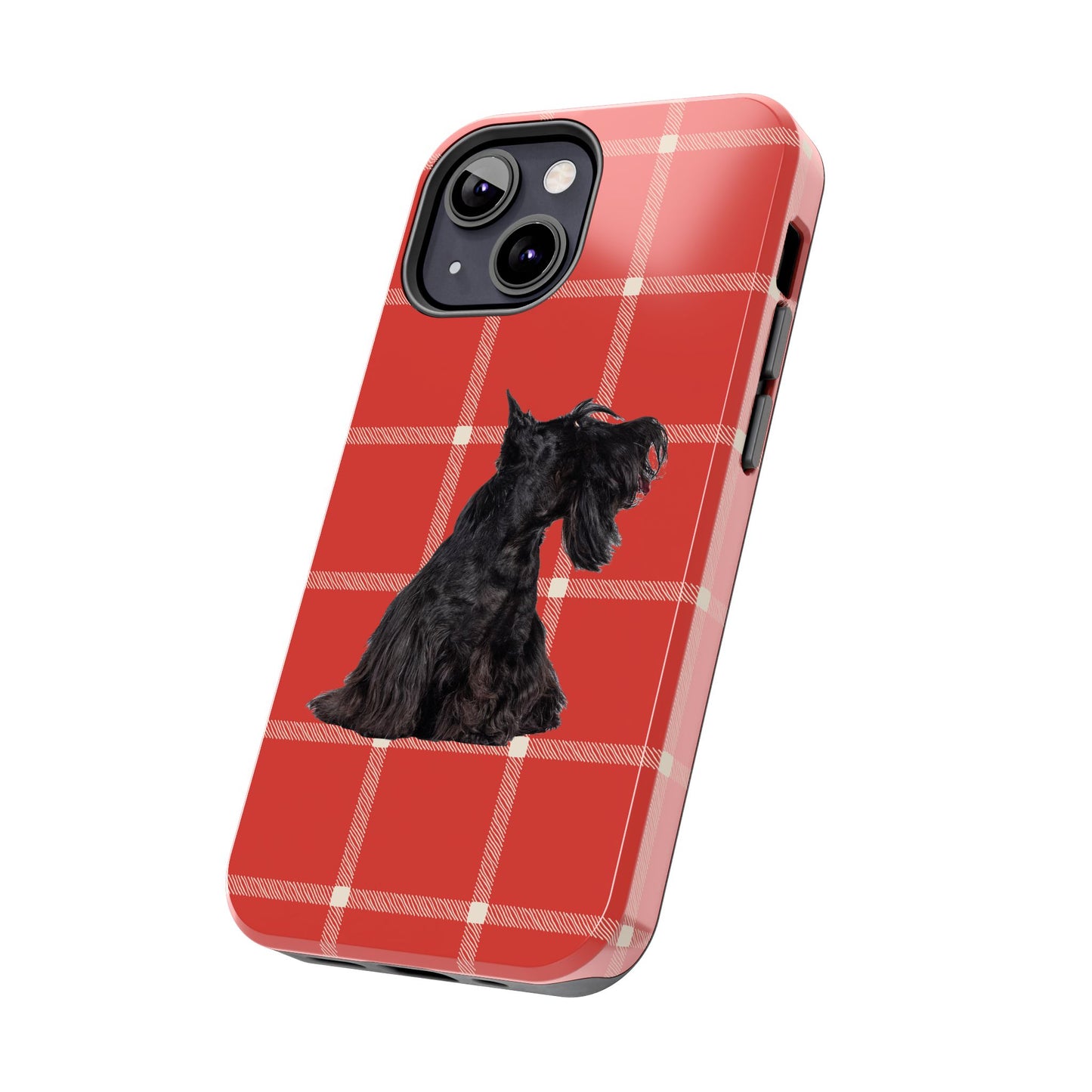 Scottish Terrier Phone Case, Tough Cases, Scottie Dog Phone Cover, Gift for Dog Lovers, Plaid Design