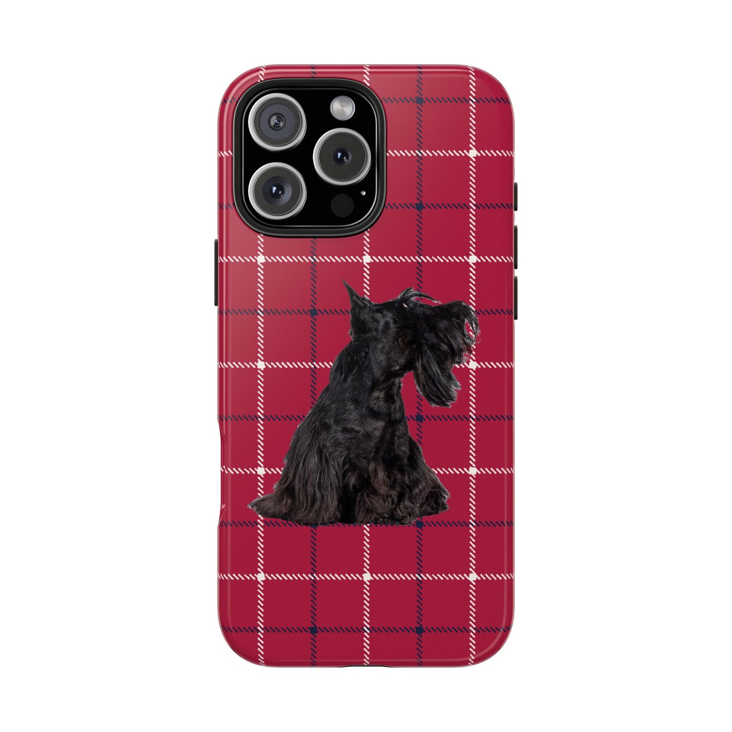 Scottish Terrier Phone Case, Tough Cases, Scottie Dog Phone Cover, Gift for Dog Lovers, Plaid Design