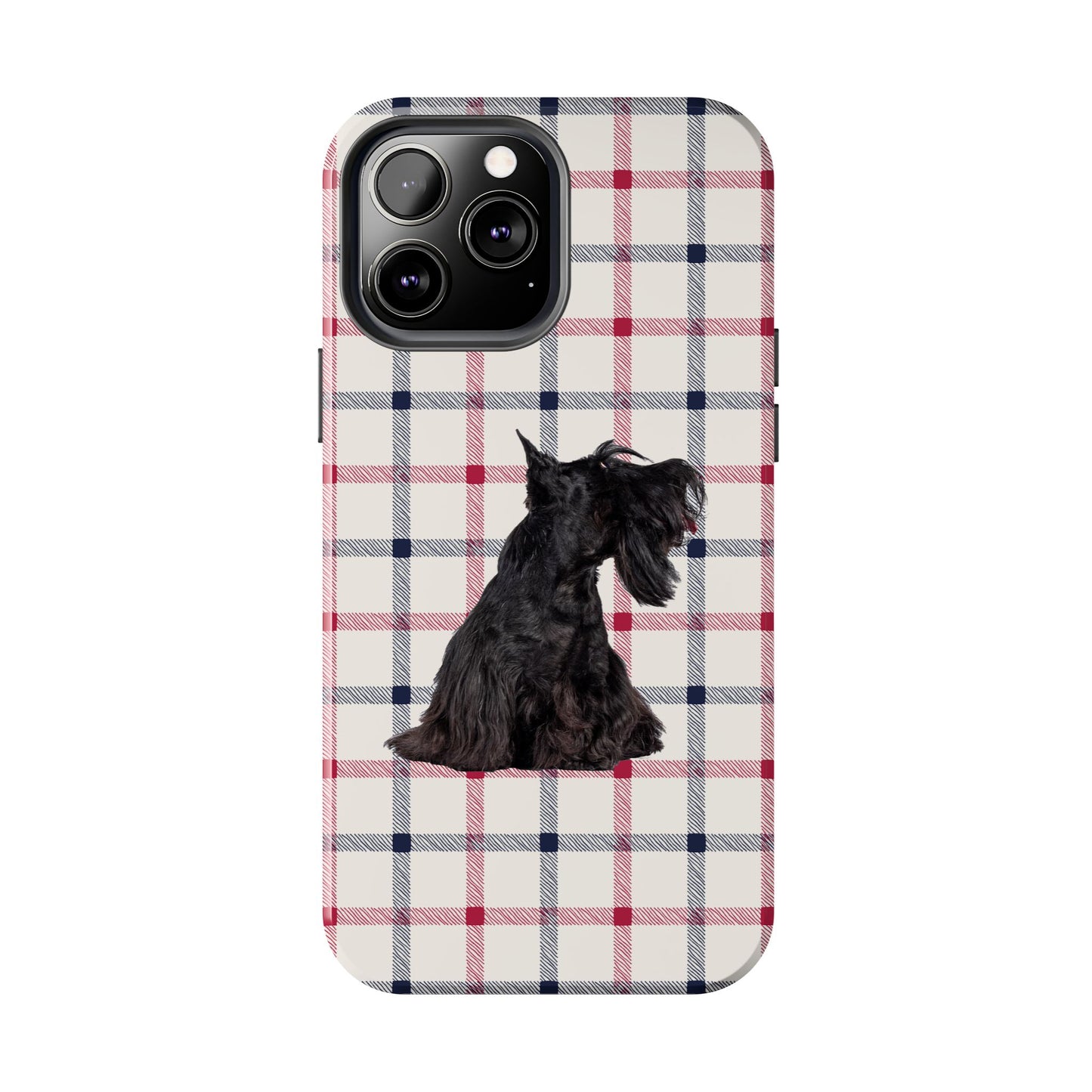 Scottish Terrier Phone Case, Tough Cases, Scottie Dog Phone Cover, Gift for Dog Lovers, Plaid Design