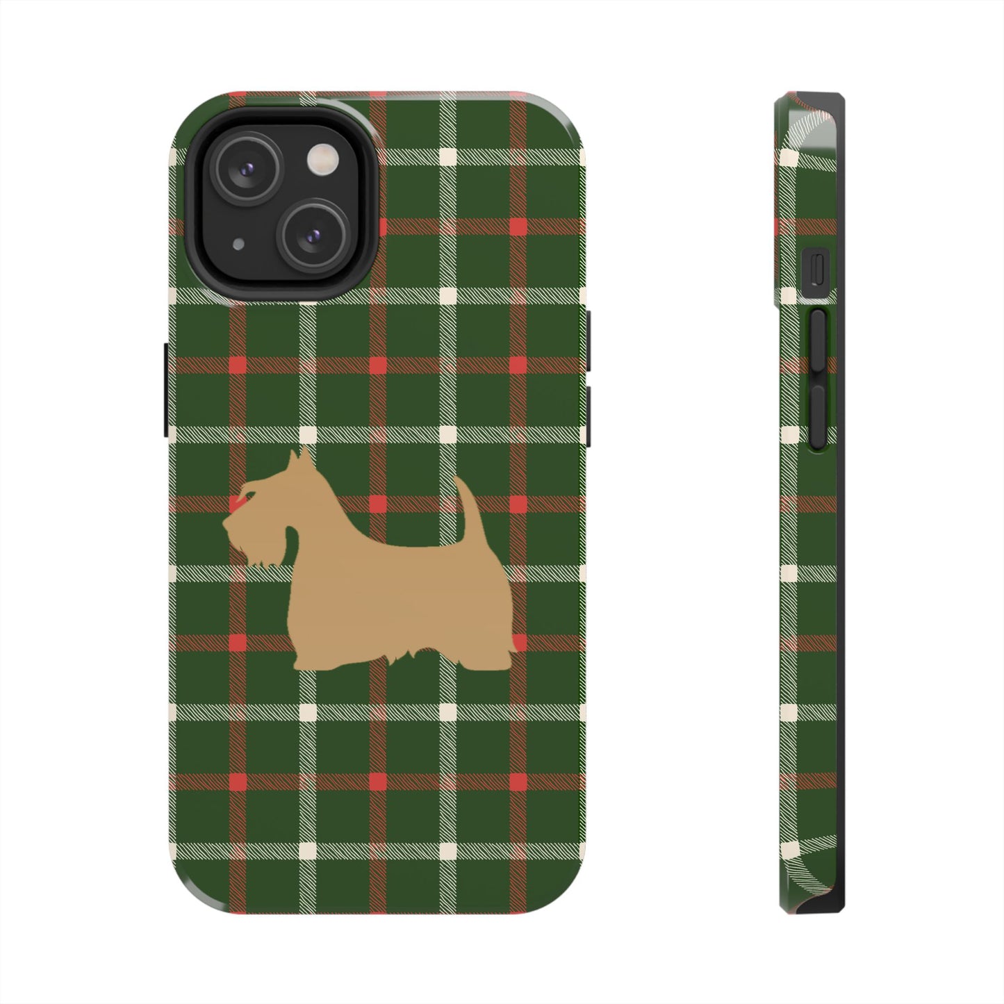 Scottish Terrier Phone Case, Tough Cases, Scottie Dog Phone Cover, Gift for Dog Lovers, Plaid Design