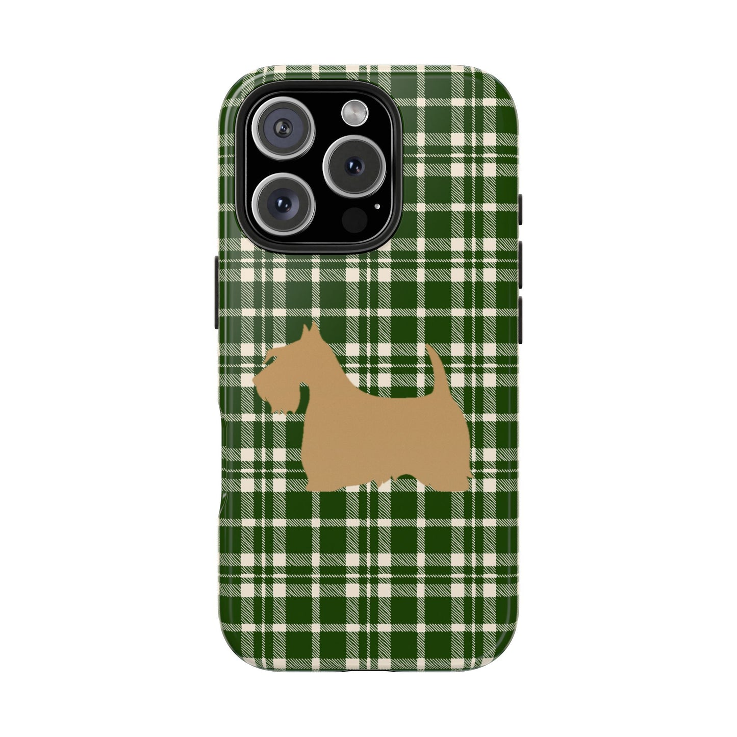 Scottish Terrier Phone Case, Tough Cases, Scottie Dog Phone Cover, Gift for Dog Lovers, Plaid Design