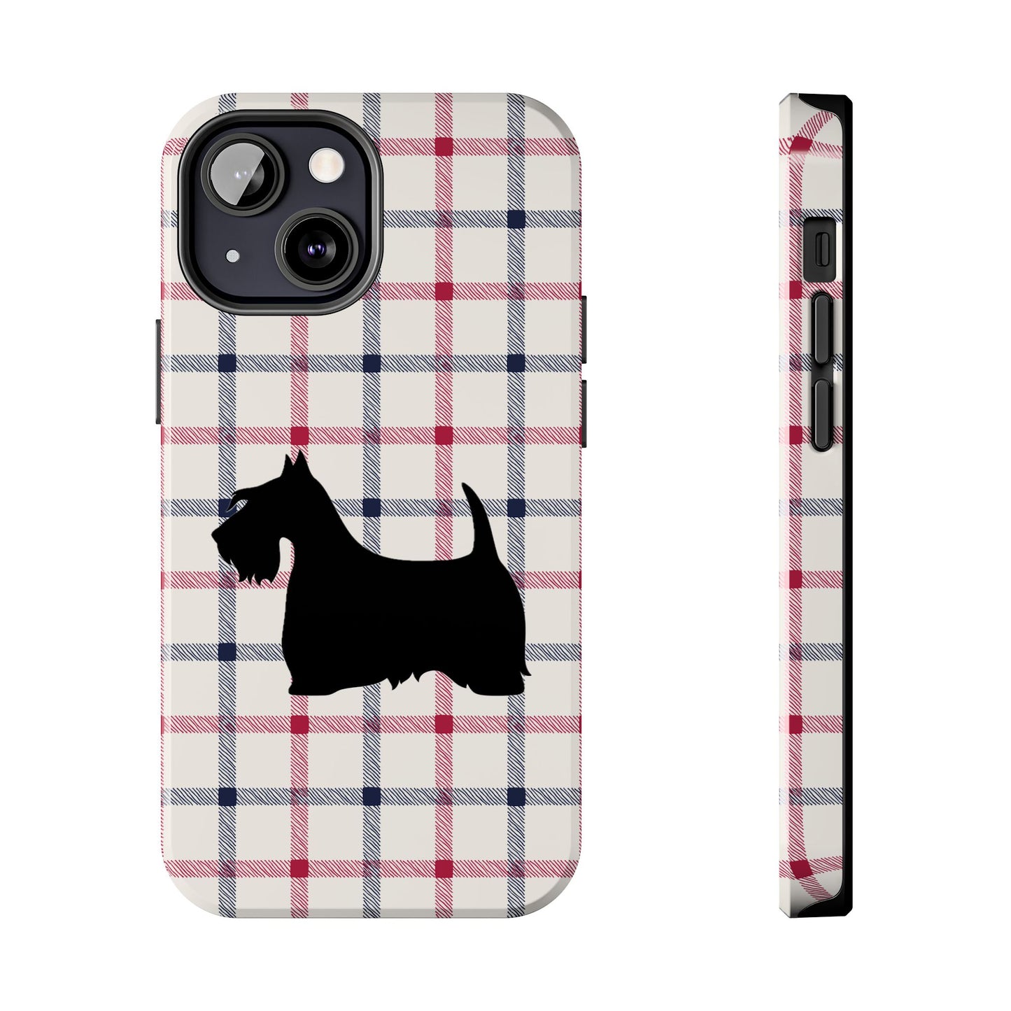 Scottish Terrier Phone Case, Tough Cases, Scottie Dog Phone Cover, Gift for Dog Lovers, Plaid Design