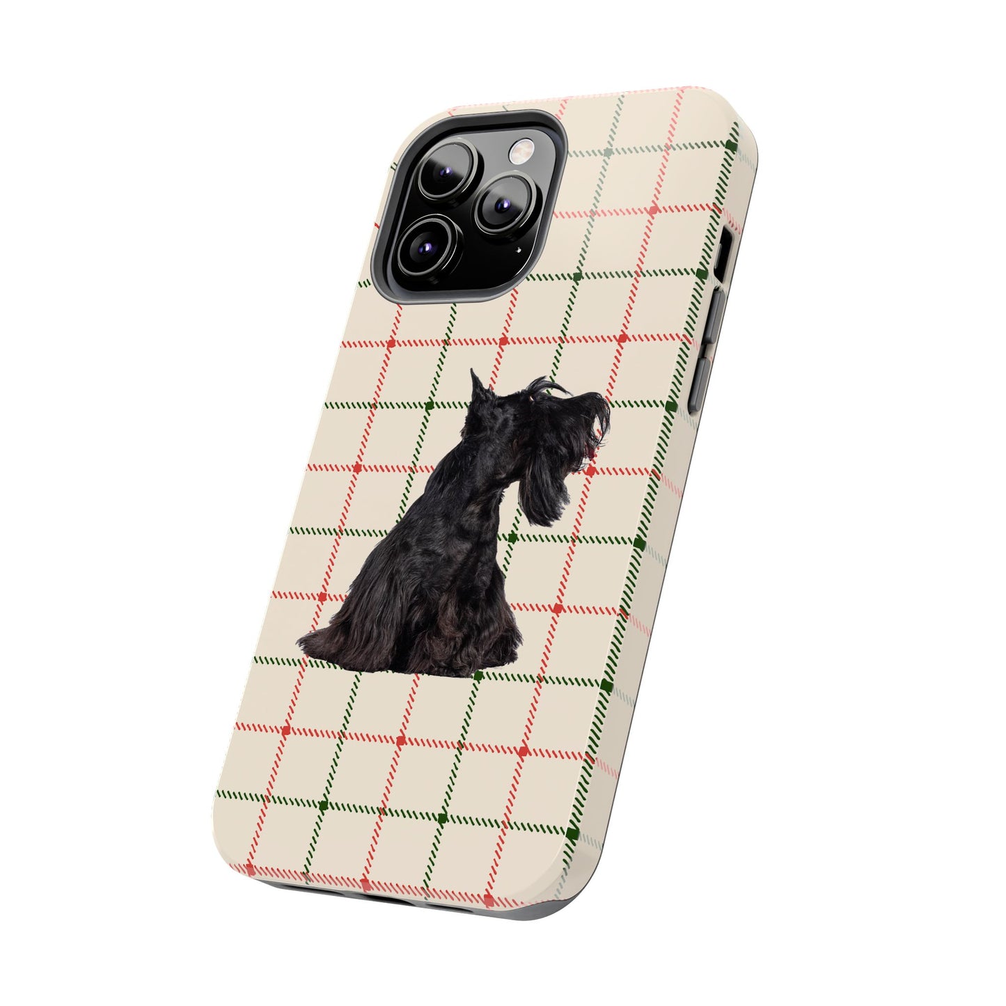 Scottish Terrier Phone Case, Tough Cases, Scottie Dog Phone Cover, Gift for Dog Lovers, Plaid Design