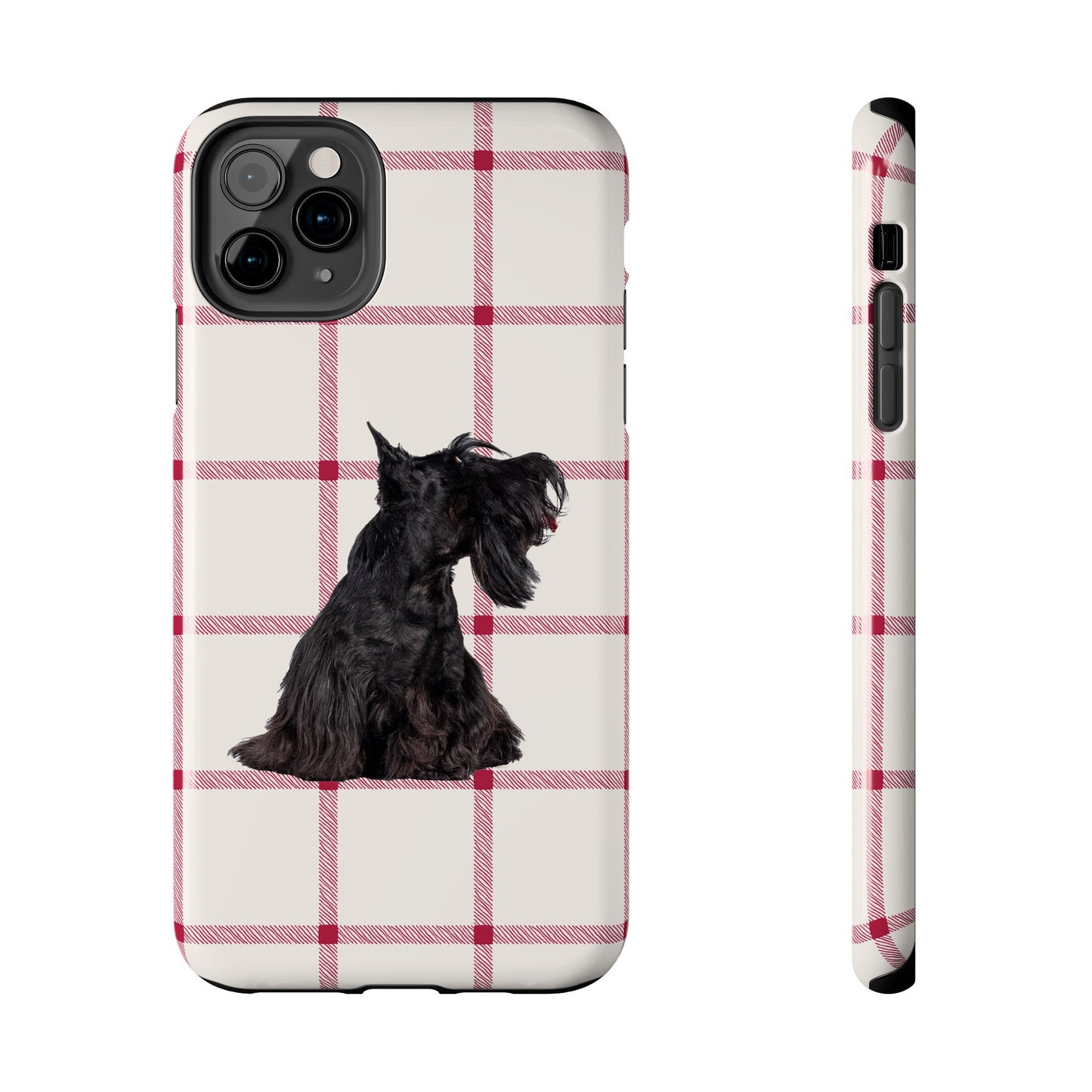 Scottish Terrier Phone Case, Tough Cases, Scottie Dog Phone Cover, Gift for Dog Lovers, Plaid Design