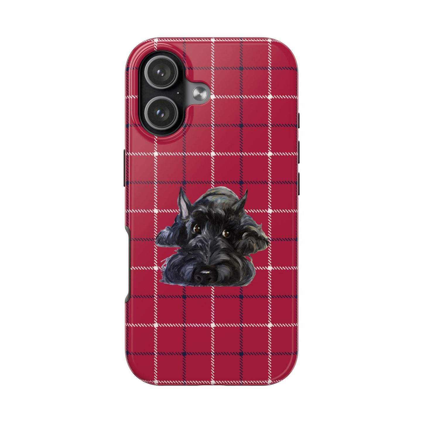 Scottish Terrier Phone Case, Tough Cases, Scottie Dog Phone Cover, Gift for Dog Lovers, Plaid Design