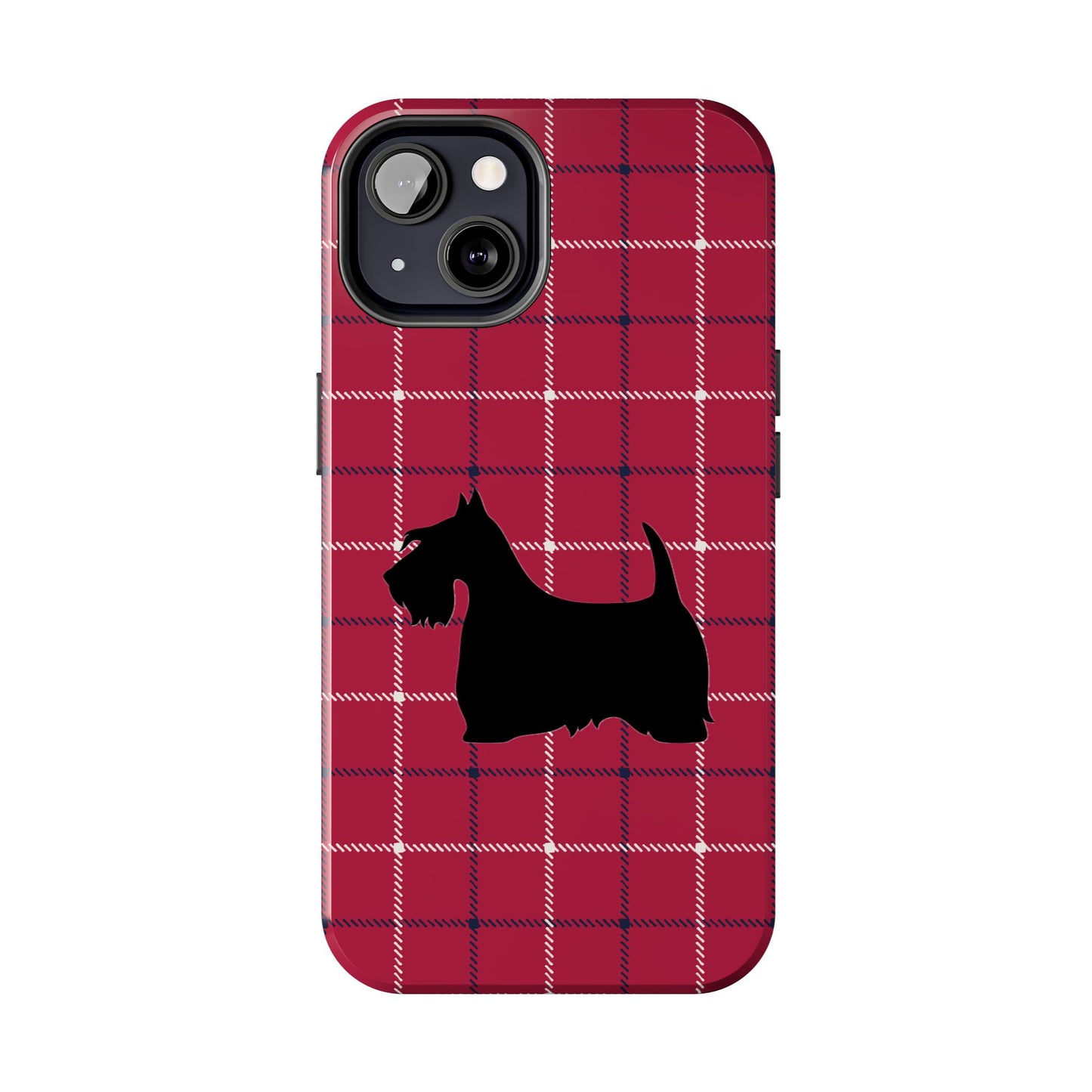 Scottish Terrier Phone Case, Tough Cases, Scottie Dog Phone Cover, Gift for Dog Lovers, Plaid Design